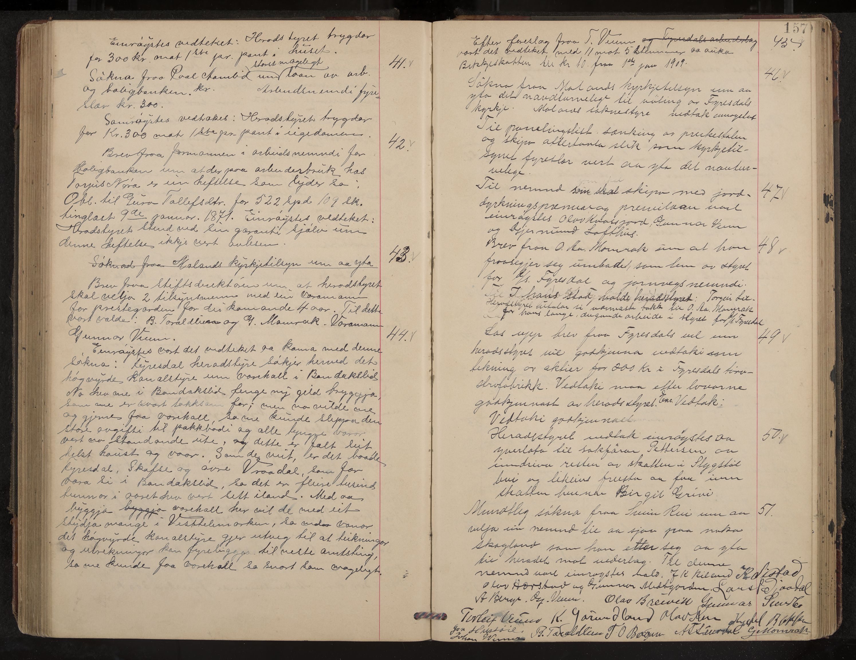 Fyresdal formannskap og sentraladministrasjon, IKAK/0831021-1/Aa/L0004: Møtebok, 1903-1911, p. 157