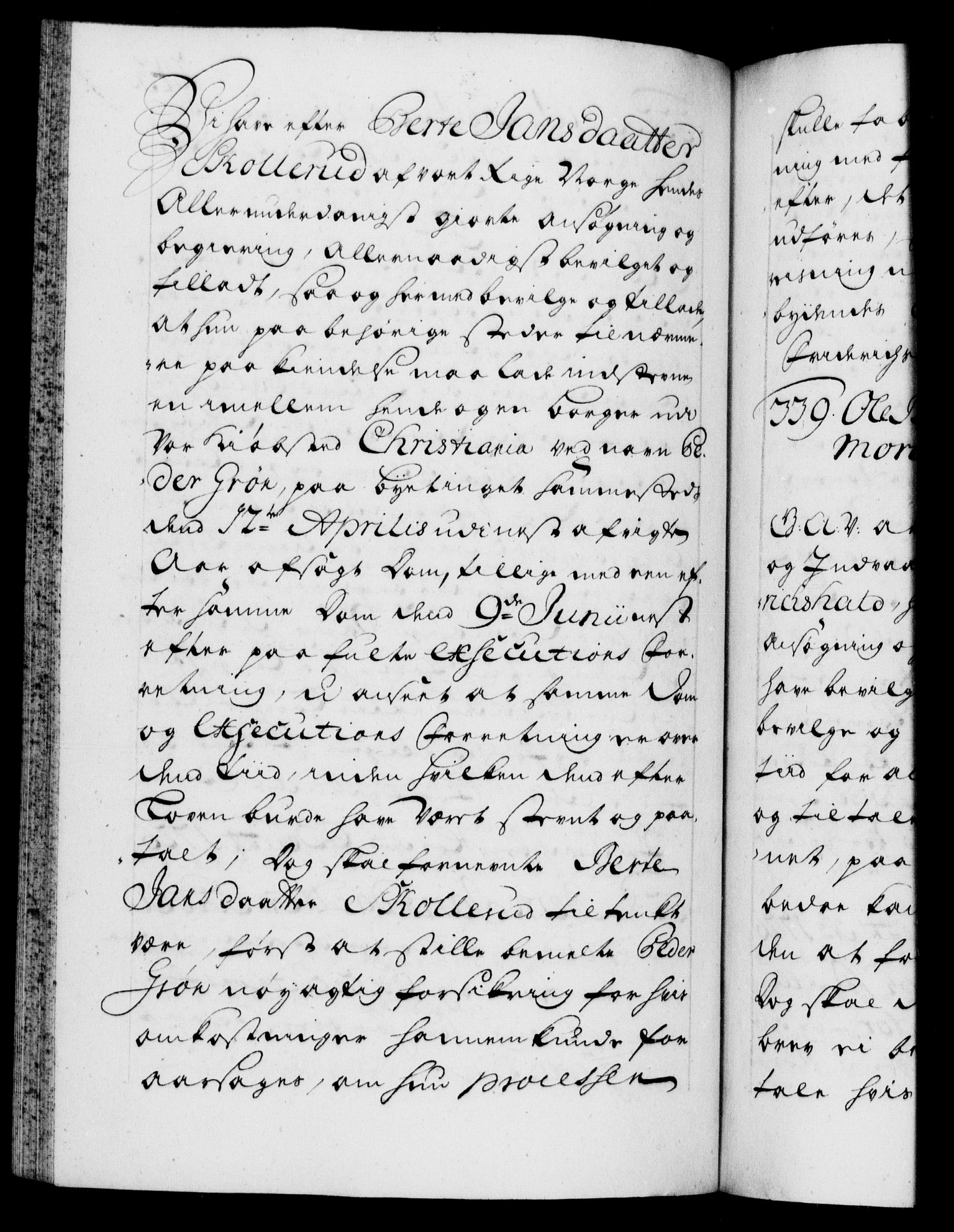 Danske Kanselli 1572-1799, AV/RA-EA-3023/F/Fc/Fca/Fcaa/L0025: Norske registre, 1726-1728, p. 243b