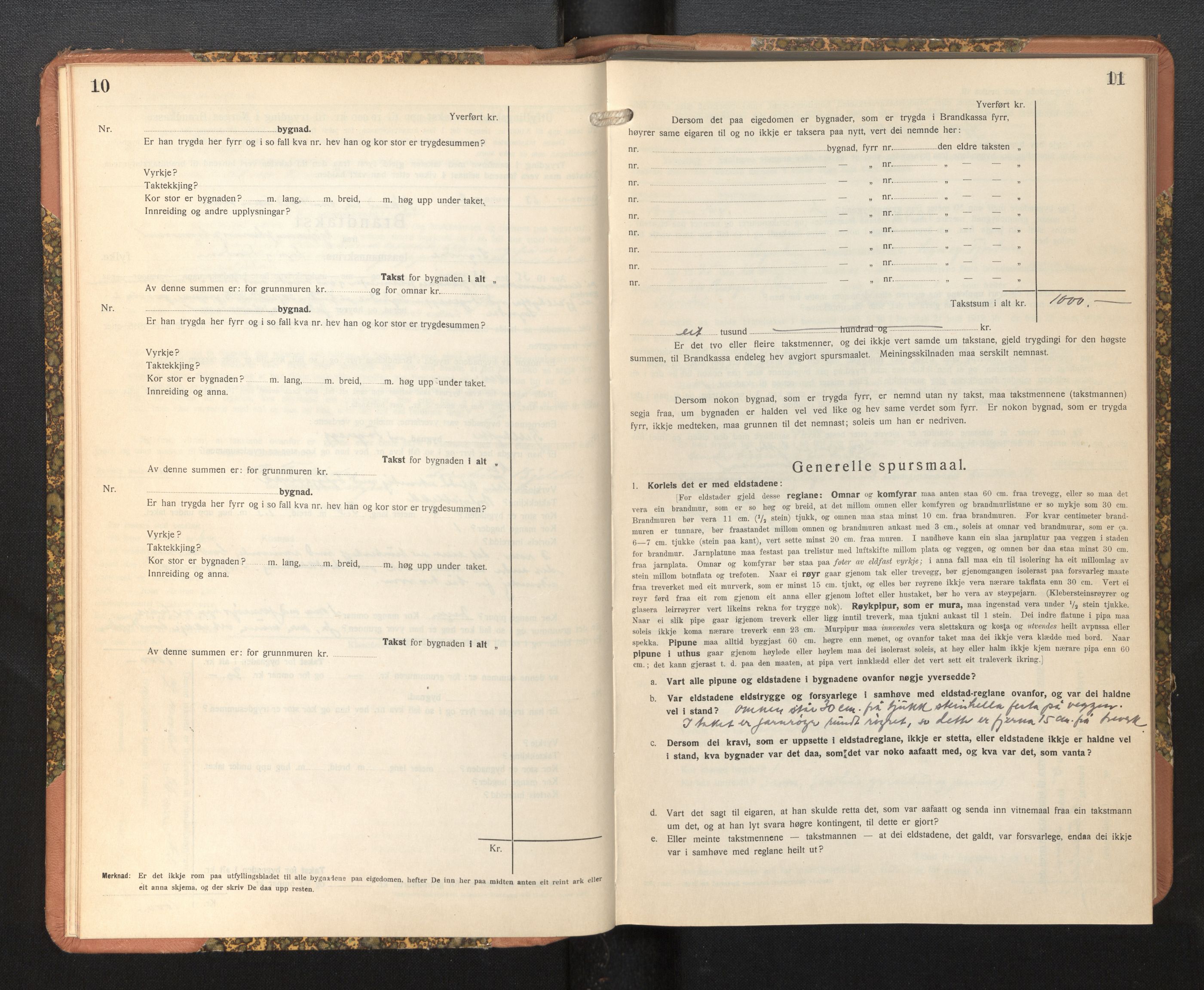 Lensmannen i Sogndal, AV/SAB-A-29901/0012/L0019: Branntakstprotokoll, Sogndalsfjøra, skjematakst, 1944-1954, p. 10-11