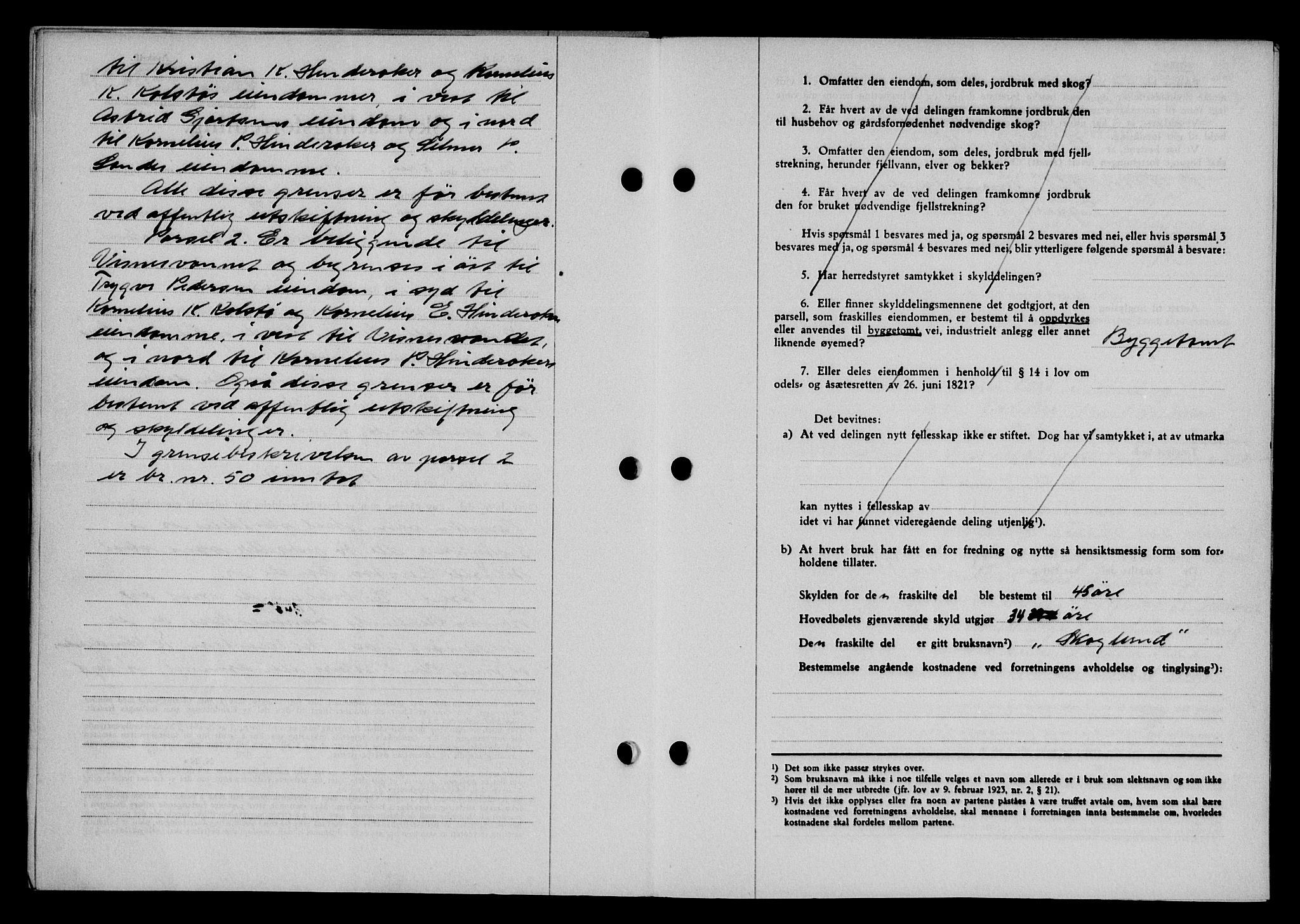 Karmsund sorenskriveri, SAST/A-100311/01/II/IIB/L0080: Mortgage book no. 61A, 1943-1943, Diary no: : 1346/1943
