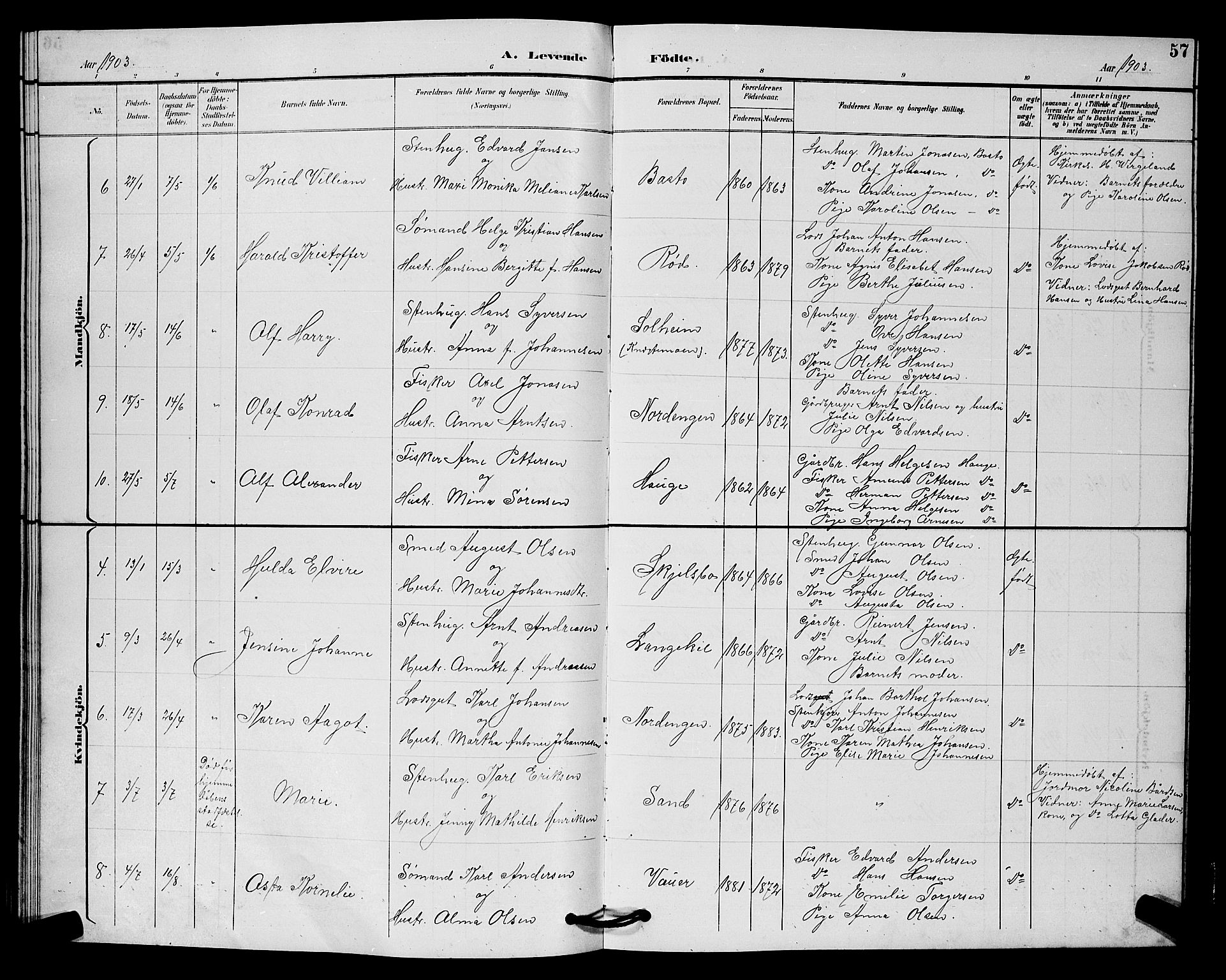 Hvaler prestekontor Kirkebøker, AV/SAO-A-2001/G/Gb/L0001: Parish register (copy) no. II 1, 1892-1904, p. 57