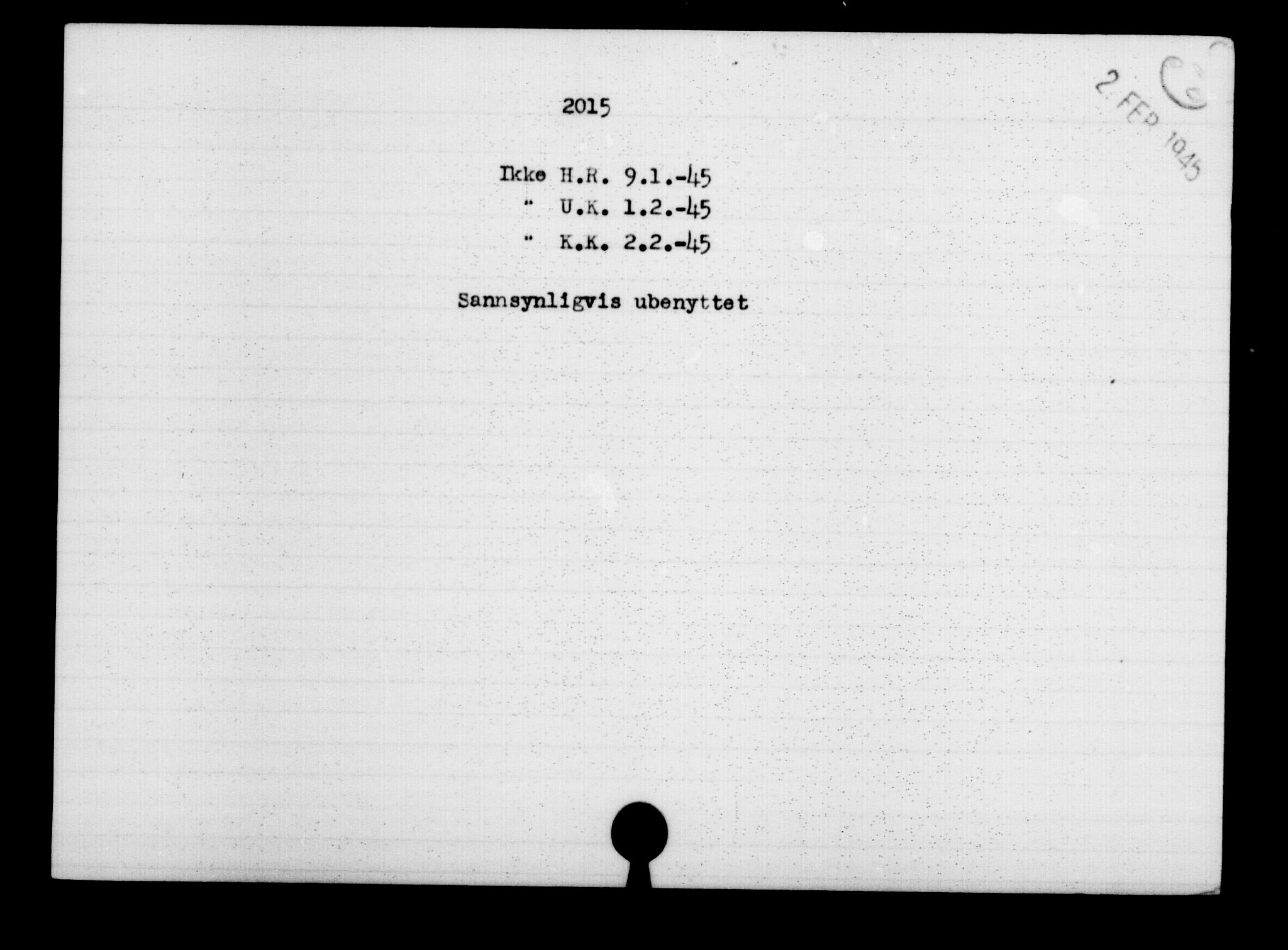 Utenriksstasjonene, Legasjonen i Stockholm, Flyktningkontoret, AV/RA-S-6753/V/Va/L0003: Kjesäterkartoteket, flyktninger med registreringsnr. 2001-3495, 1940-1945, p. 20