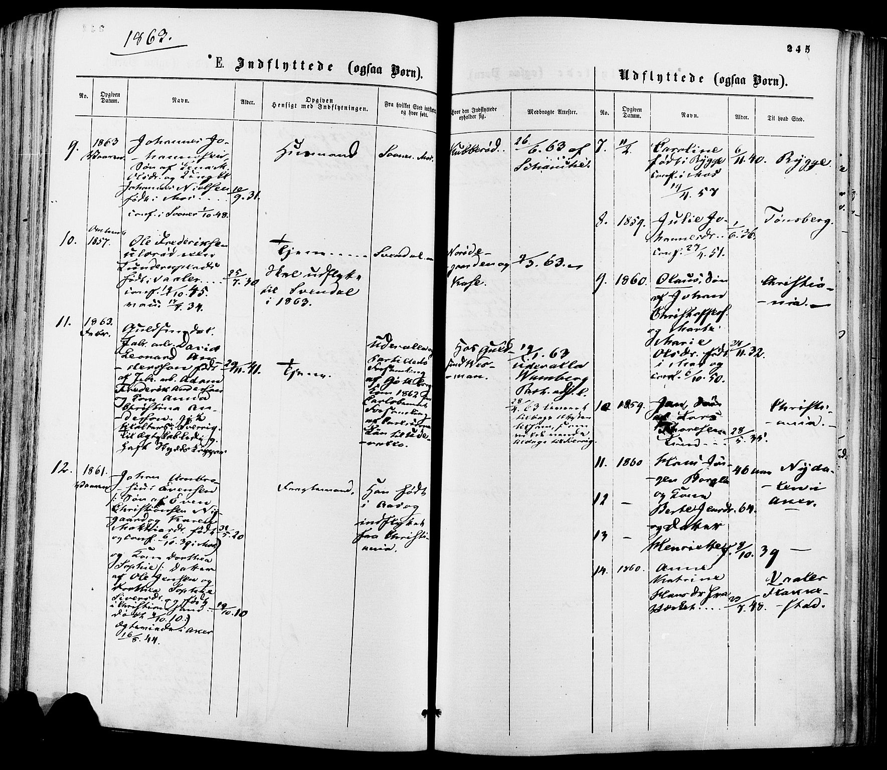 Moss prestekontor Kirkebøker, AV/SAO-A-2003/F/Fa/L0009: Parish register (official) no. I 9, 1861-1869, p. 245