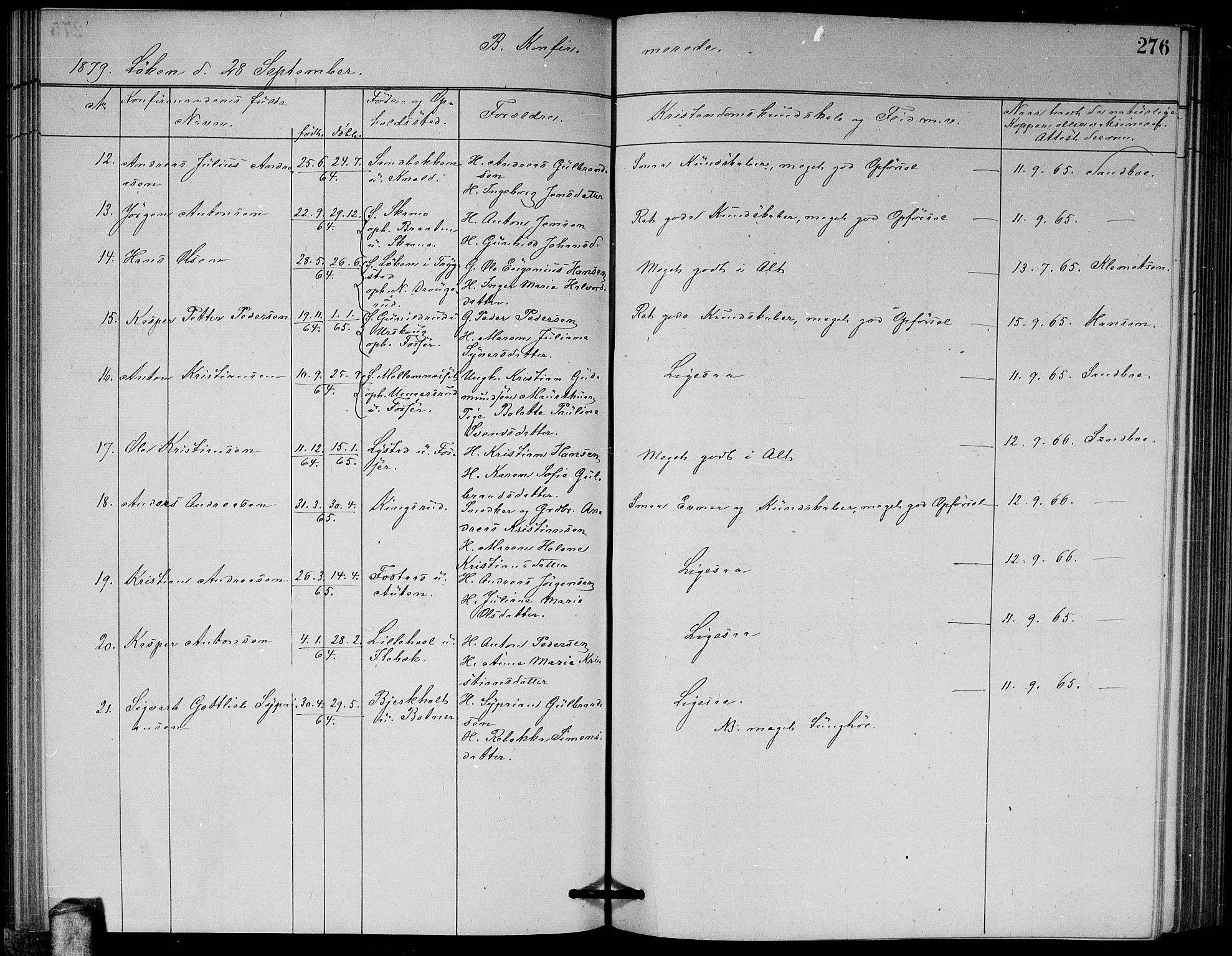 Høland prestekontor Kirkebøker, SAO/A-10346a/G/Ga/L0006: Parish register (copy) no. I 6, 1869-1879, p. 276