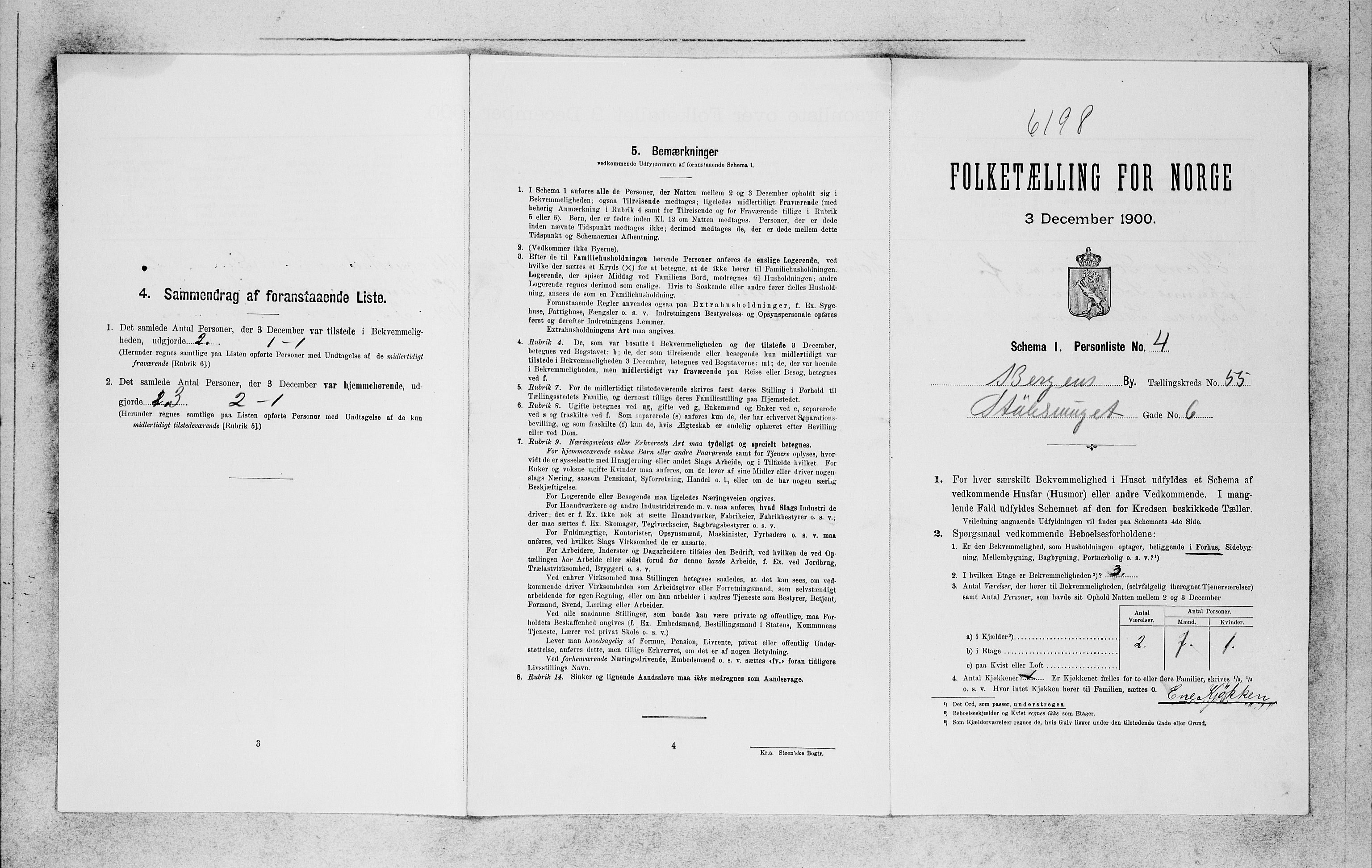 SAB, 1900 census for Bergen, 1900, p. 11273