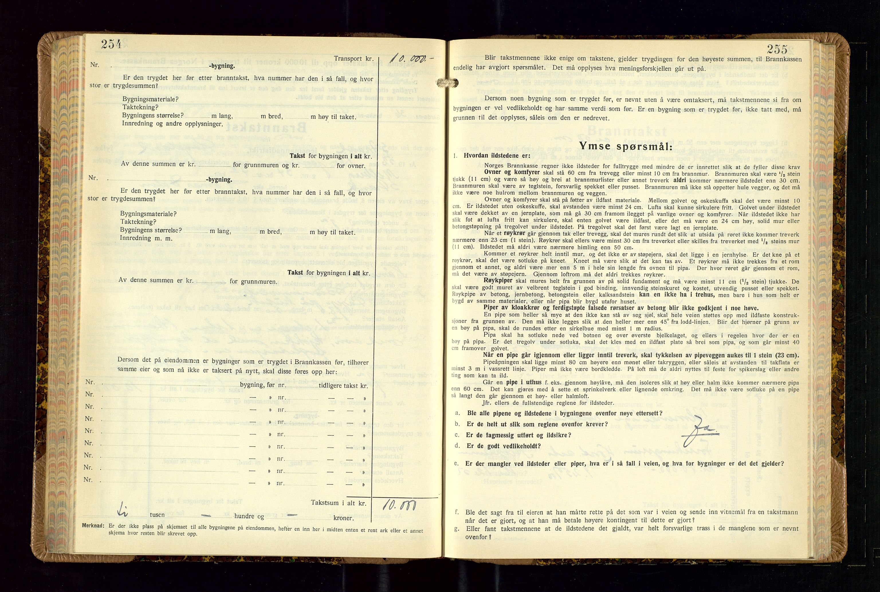 Strand og Forsand lensmannskontor, AV/SAST-A-100451/Gob/L0002: Branntakstprotokoll, 1942-1953, p. 254-255