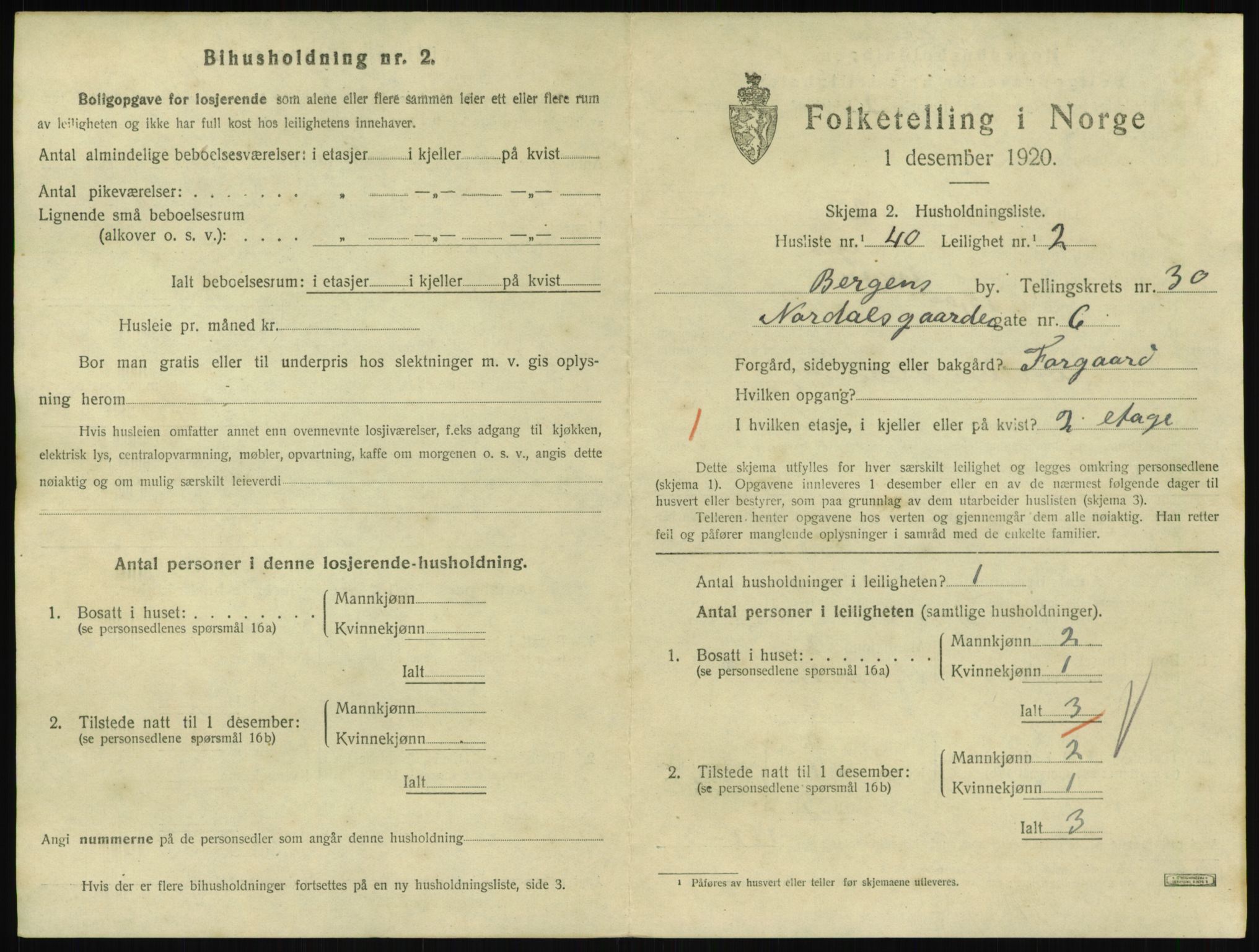 SAB, 1920 census for Bergen, 1920, p. 23353