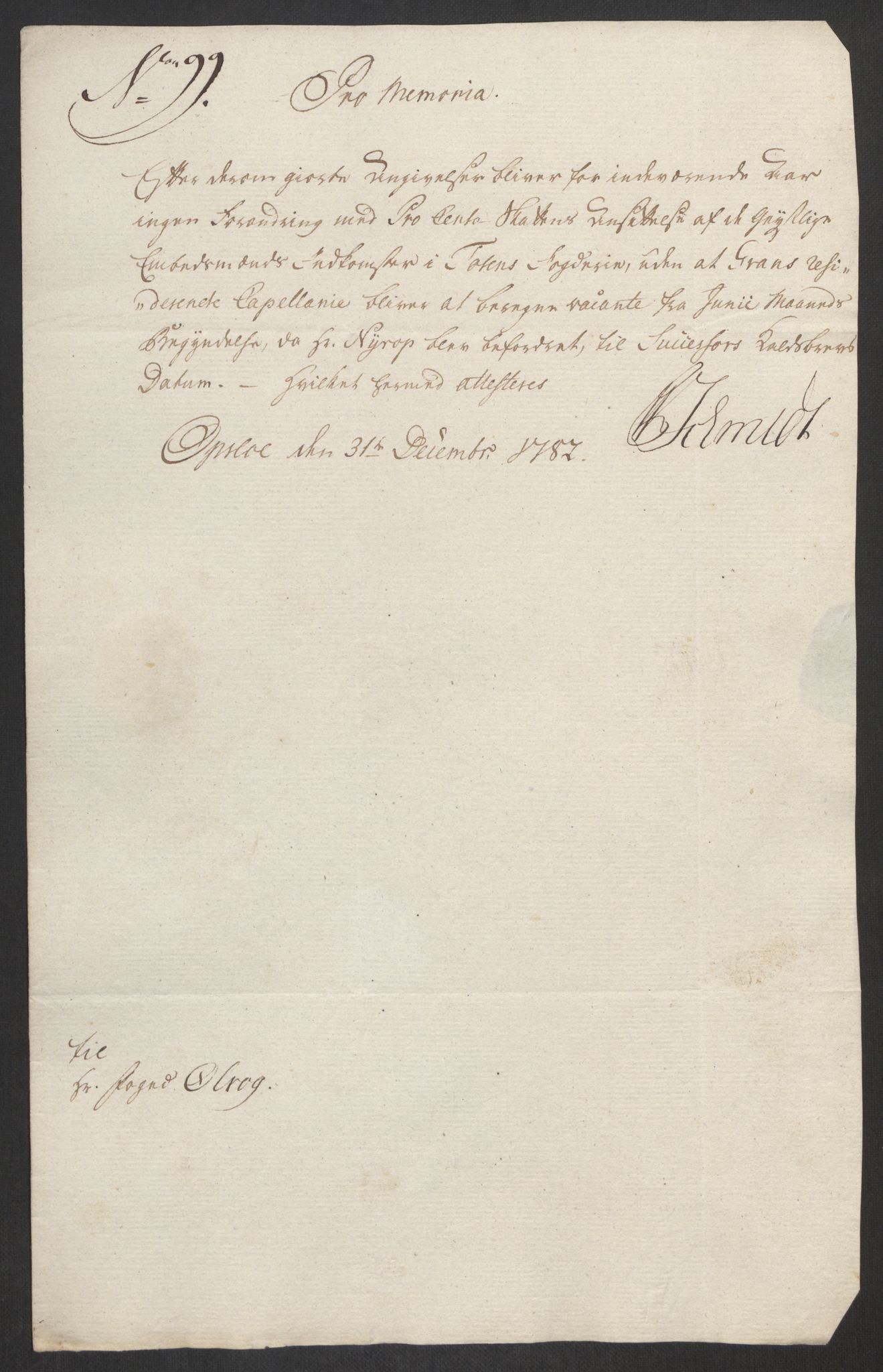 Rentekammeret inntil 1814, Reviderte regnskaper, Fogderegnskap, AV/RA-EA-4092/R19/L1369: Fogderegnskap Toten, Hadeland og Vardal, 1782, p. 307