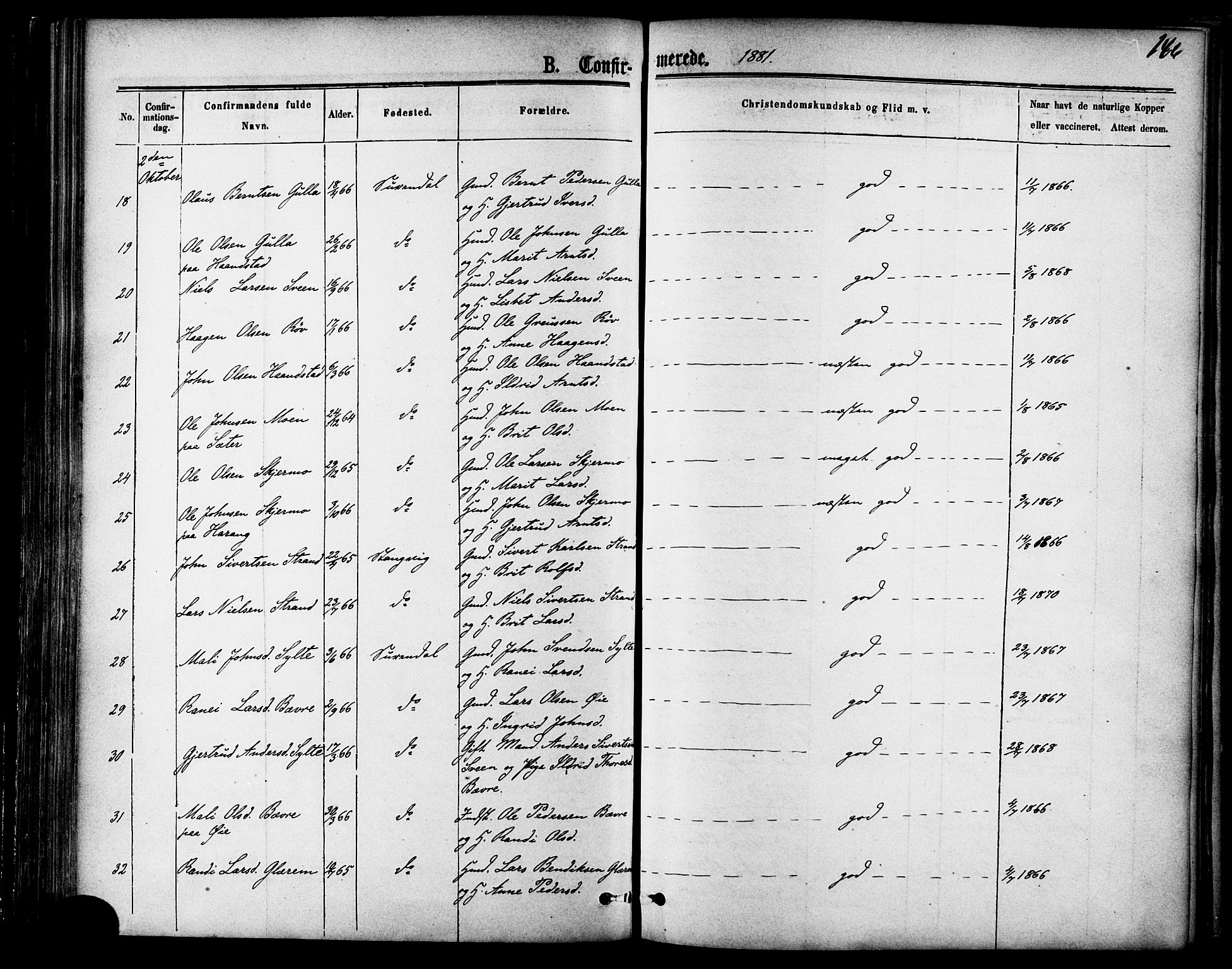 Ministerialprotokoller, klokkerbøker og fødselsregistre - Møre og Romsdal, AV/SAT-A-1454/595/L1046: Parish register (official) no. 595A08, 1874-1884, p. 146