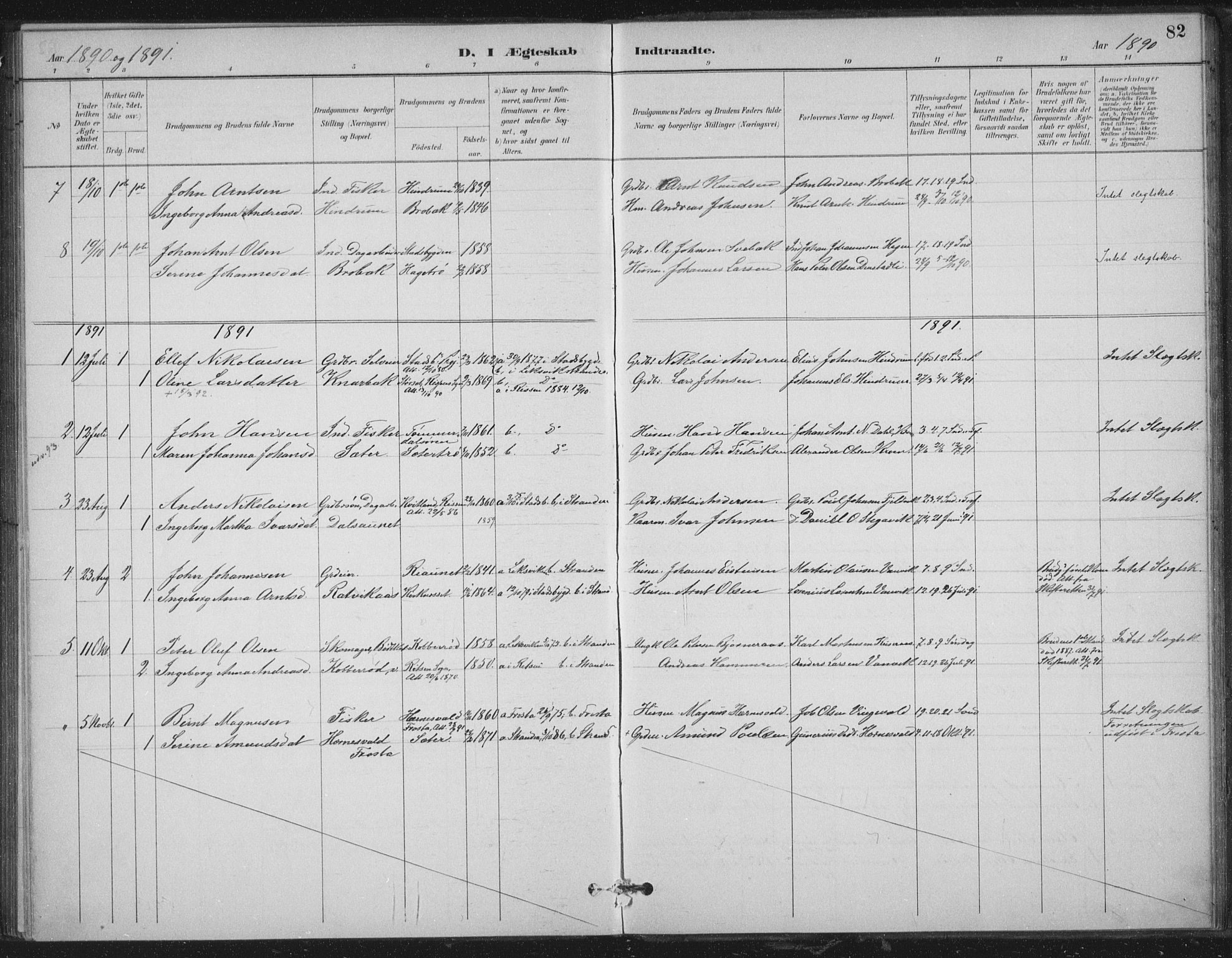 Ministerialprotokoller, klokkerbøker og fødselsregistre - Nord-Trøndelag, SAT/A-1458/702/L0023: Parish register (official) no. 702A01, 1883-1897, p. 82
