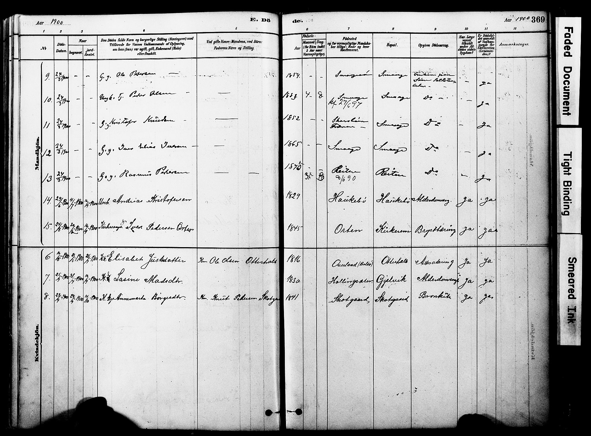 Ministerialprotokoller, klokkerbøker og fødselsregistre - Møre og Romsdal, AV/SAT-A-1454/560/L0721: Parish register (official) no. 560A05, 1878-1917, p. 369