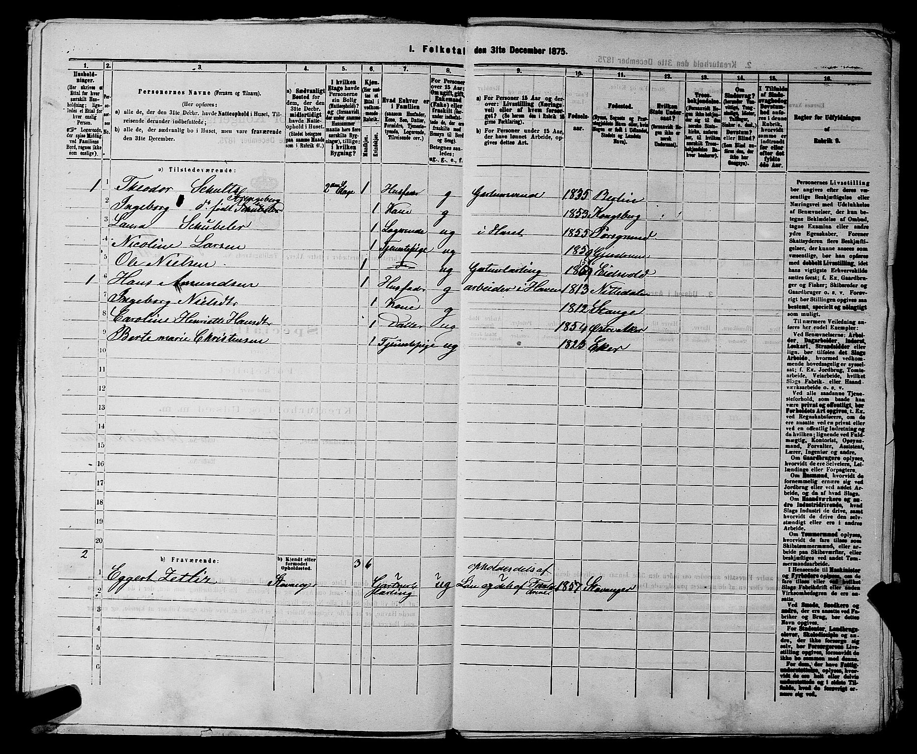 RA, 1875 census for 0218bP Østre Aker, 1875, p. 1538