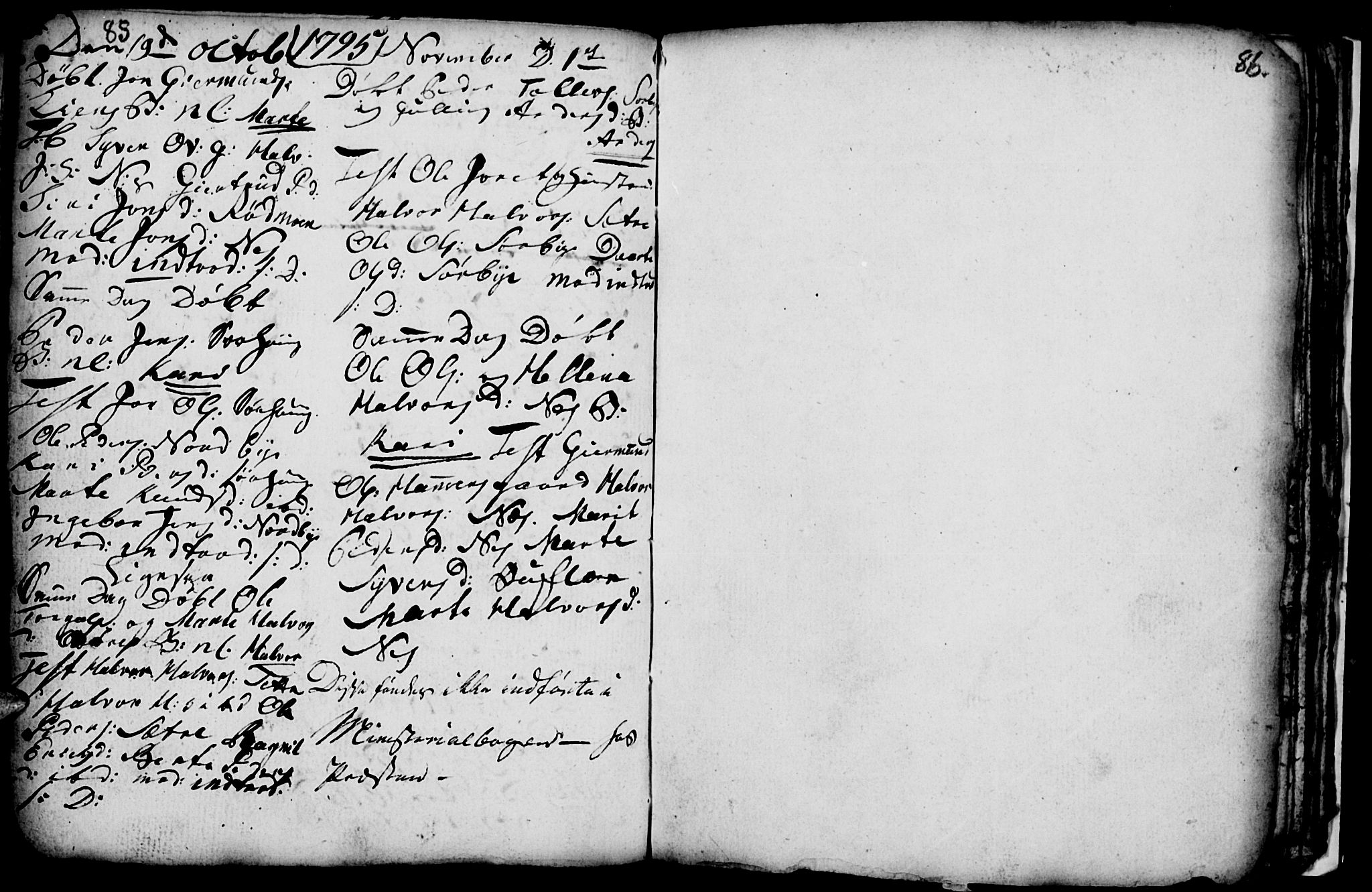 Trysil prestekontor, AV/SAH-PREST-046/H/Ha/Hab/L0001: Parish register (copy) no. 1, 1781-1799, p. 85-86