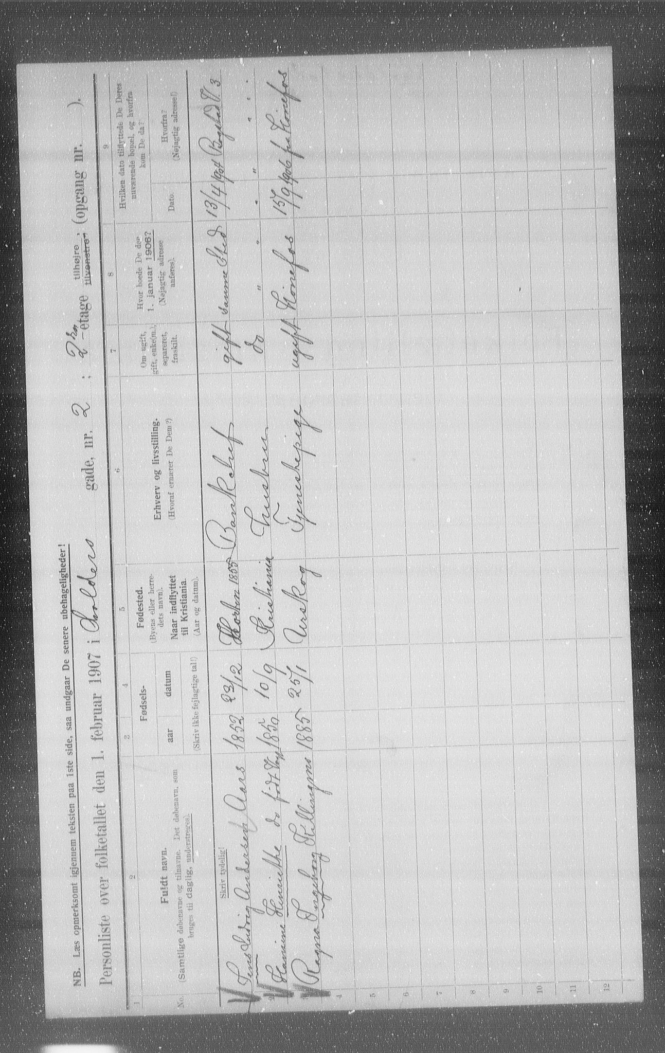 OBA, Municipal Census 1907 for Kristiania, 1907, p. 54026