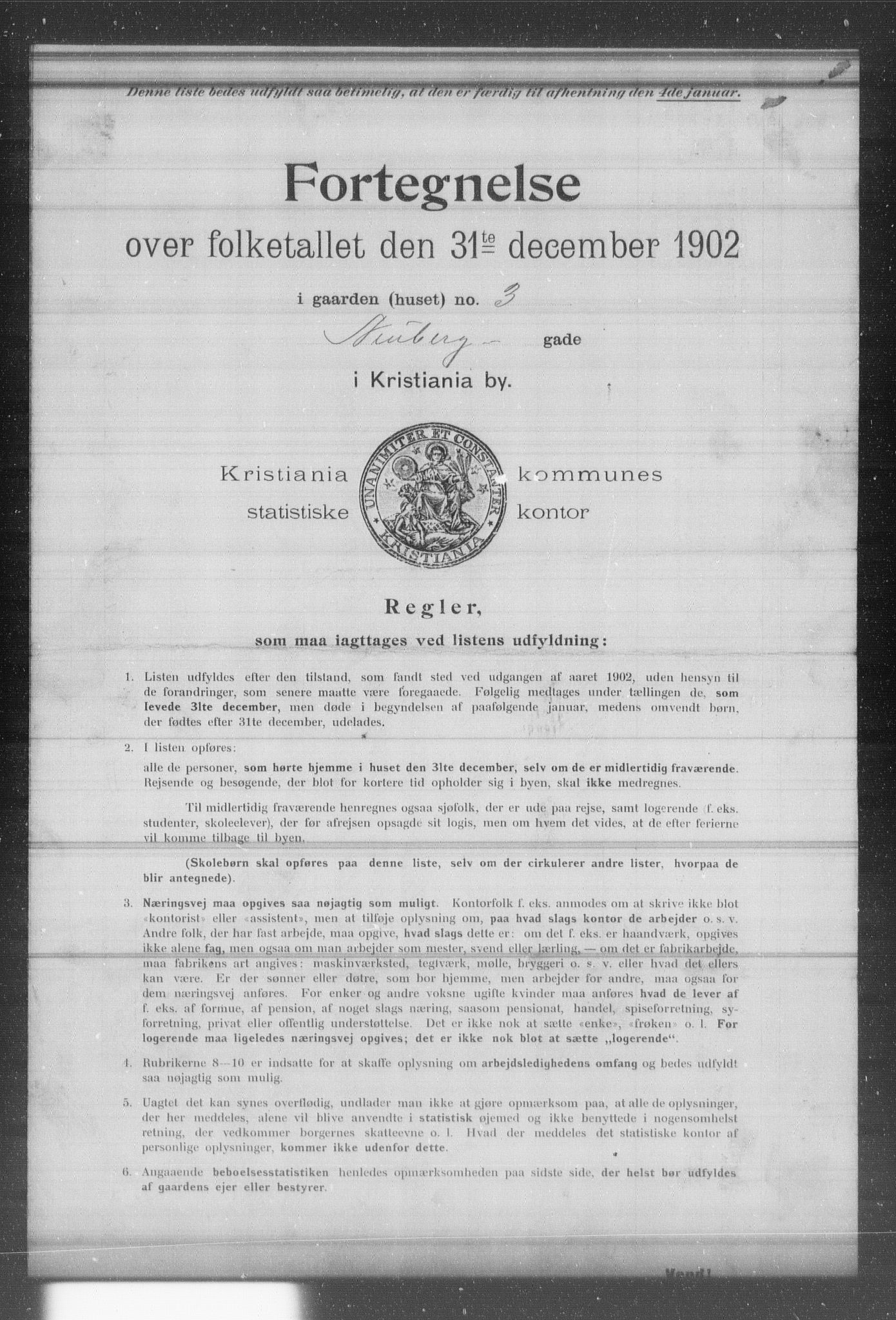 OBA, Municipal Census 1902 for Kristiania, 1902, p. 13235