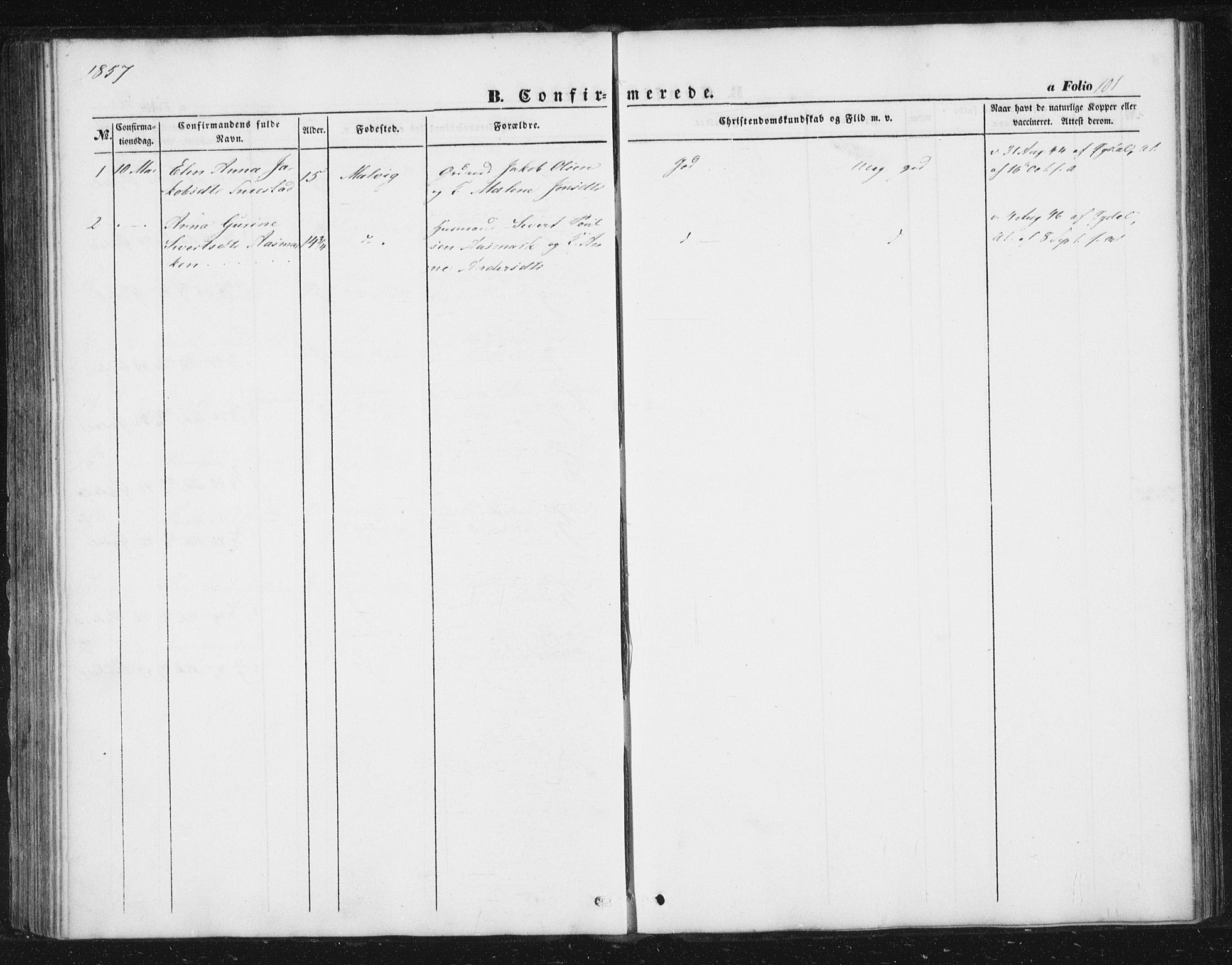 Ministerialprotokoller, klokkerbøker og fødselsregistre - Sør-Trøndelag, AV/SAT-A-1456/616/L0407: Parish register (official) no. 616A04, 1848-1856, p. 101