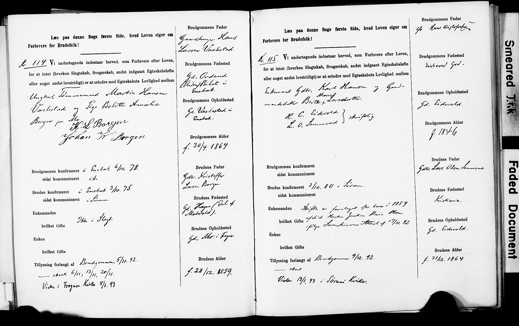 Sørum prestekontor Kirkebøker, AV/SAO-A-10303/H/Ha/L0001: Banns register no. 1, 1887-1890