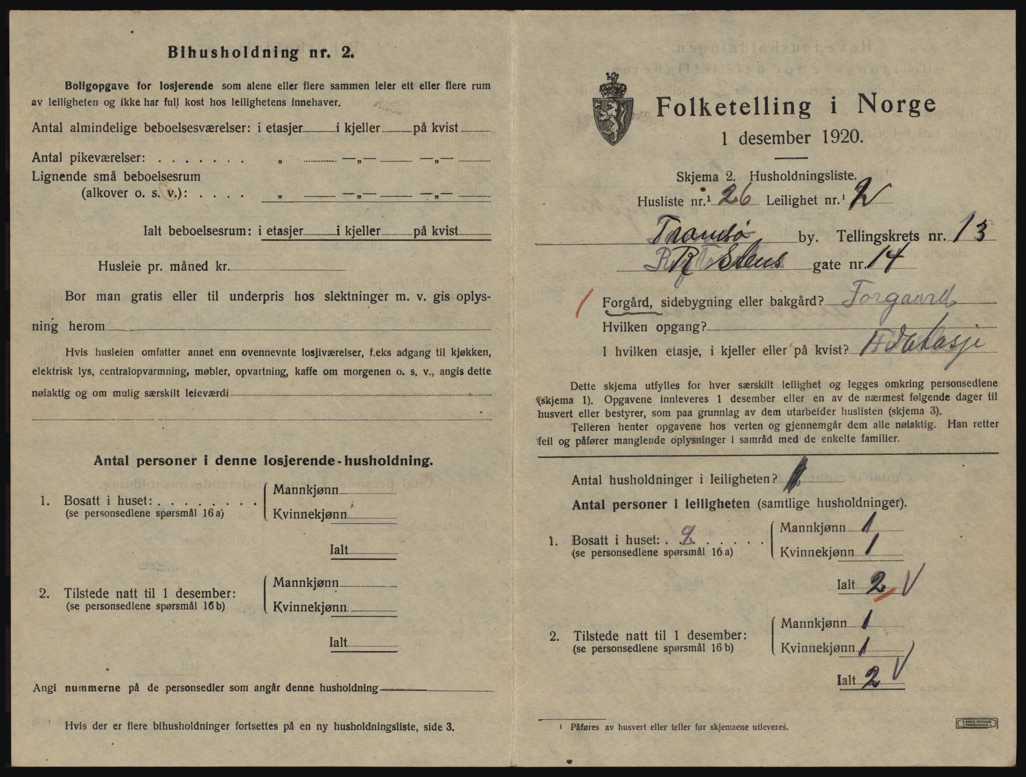 SATØ, 1920 census for Tromsø, 1920, p. 6335