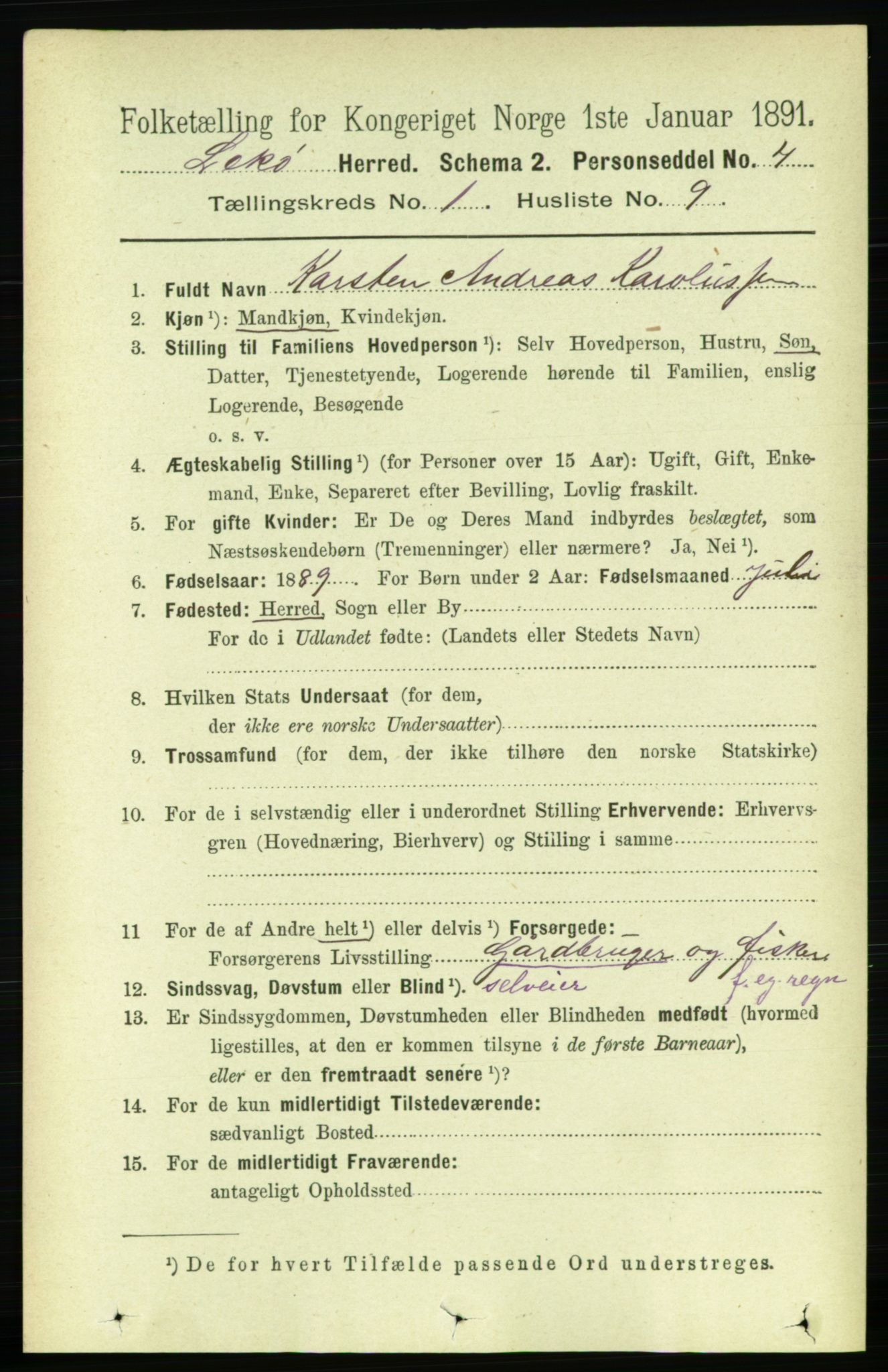 RA, 1891 census for 1755 Leka, 1891, p. 186