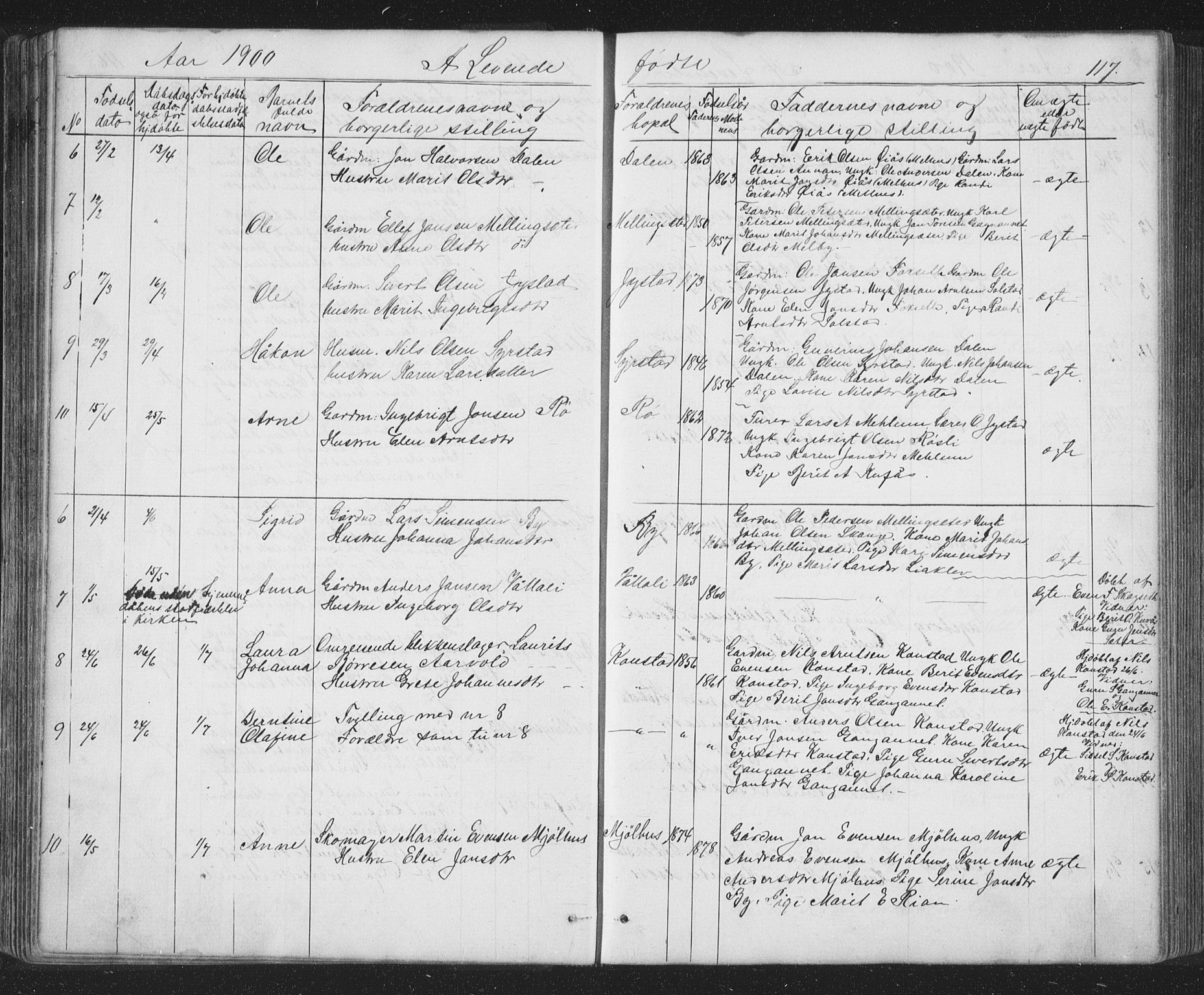 Ministerialprotokoller, klokkerbøker og fødselsregistre - Sør-Trøndelag, SAT/A-1456/667/L0798: Parish register (copy) no. 667C03, 1867-1929, p. 117