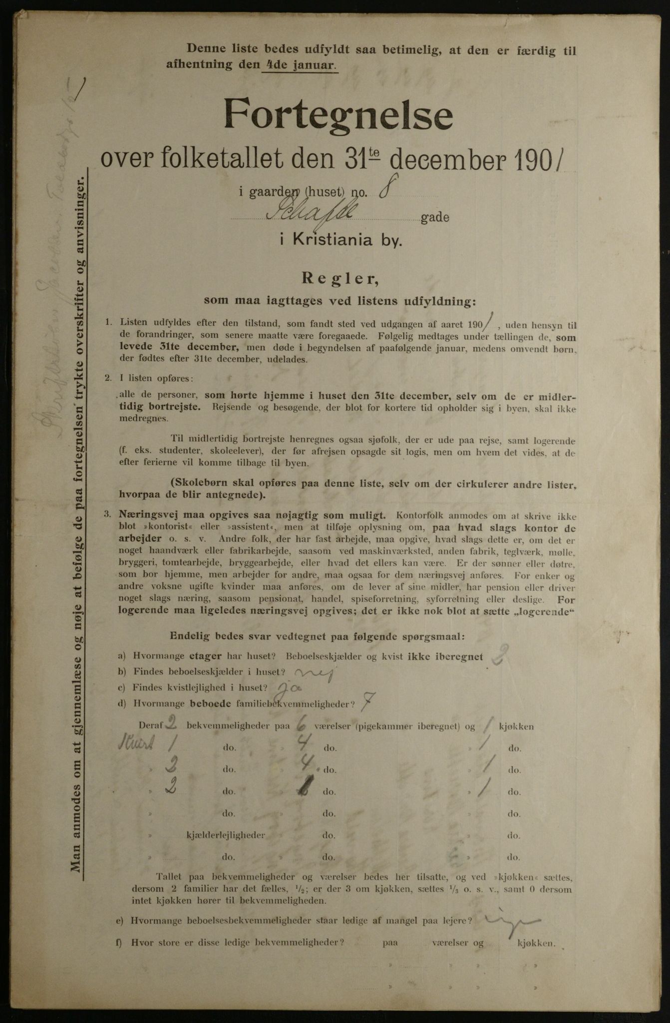 OBA, Municipal Census 1901 for Kristiania, 1901, p. 13885