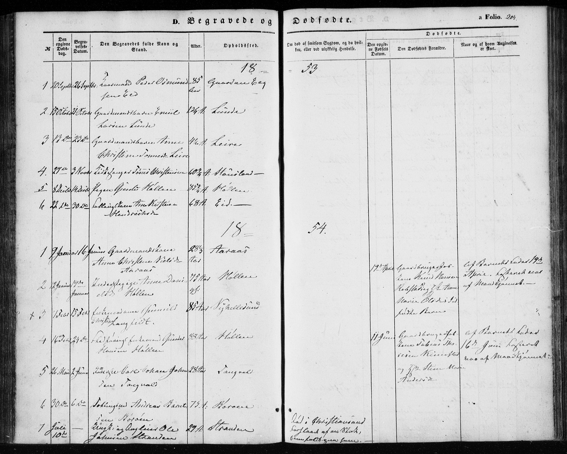 Søgne sokneprestkontor, SAK/1111-0037/F/Fa/Fab/L0010: Parish register (official) no. A 10, 1853-1869, p. 204