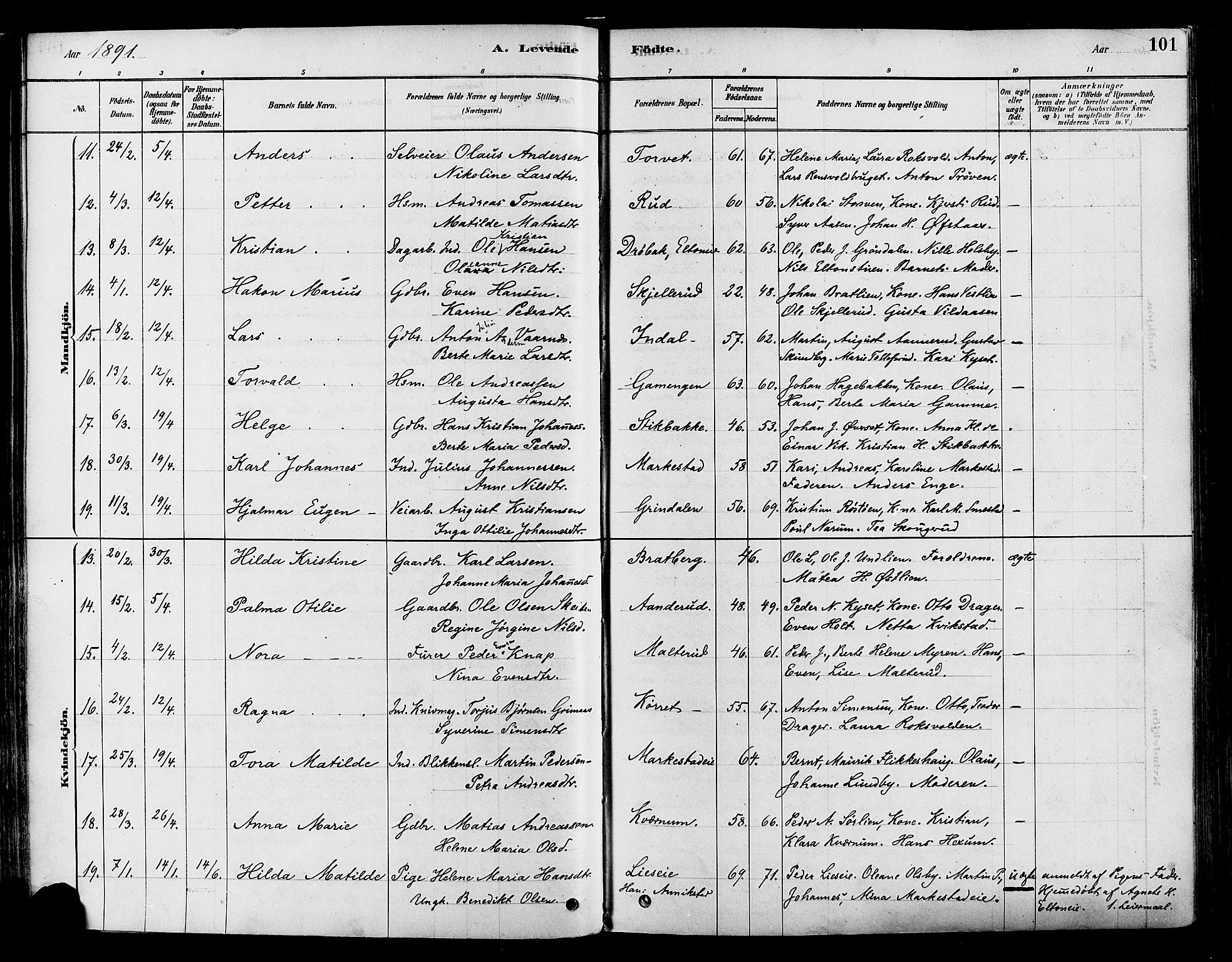 Vestre Toten prestekontor, AV/SAH-PREST-108/H/Ha/Haa/L0009: Parish register (official) no. 9, 1878-1894, p. 101