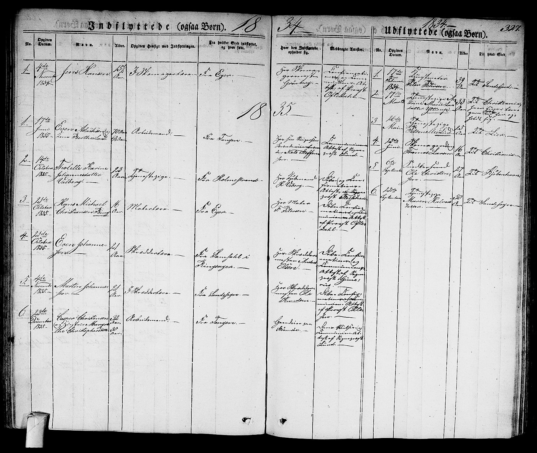 Strømsø kirkebøker, AV/SAKO-A-246/F/Fa/L0012: Parish register (official) no. I 12, 1830-1847, p. 327