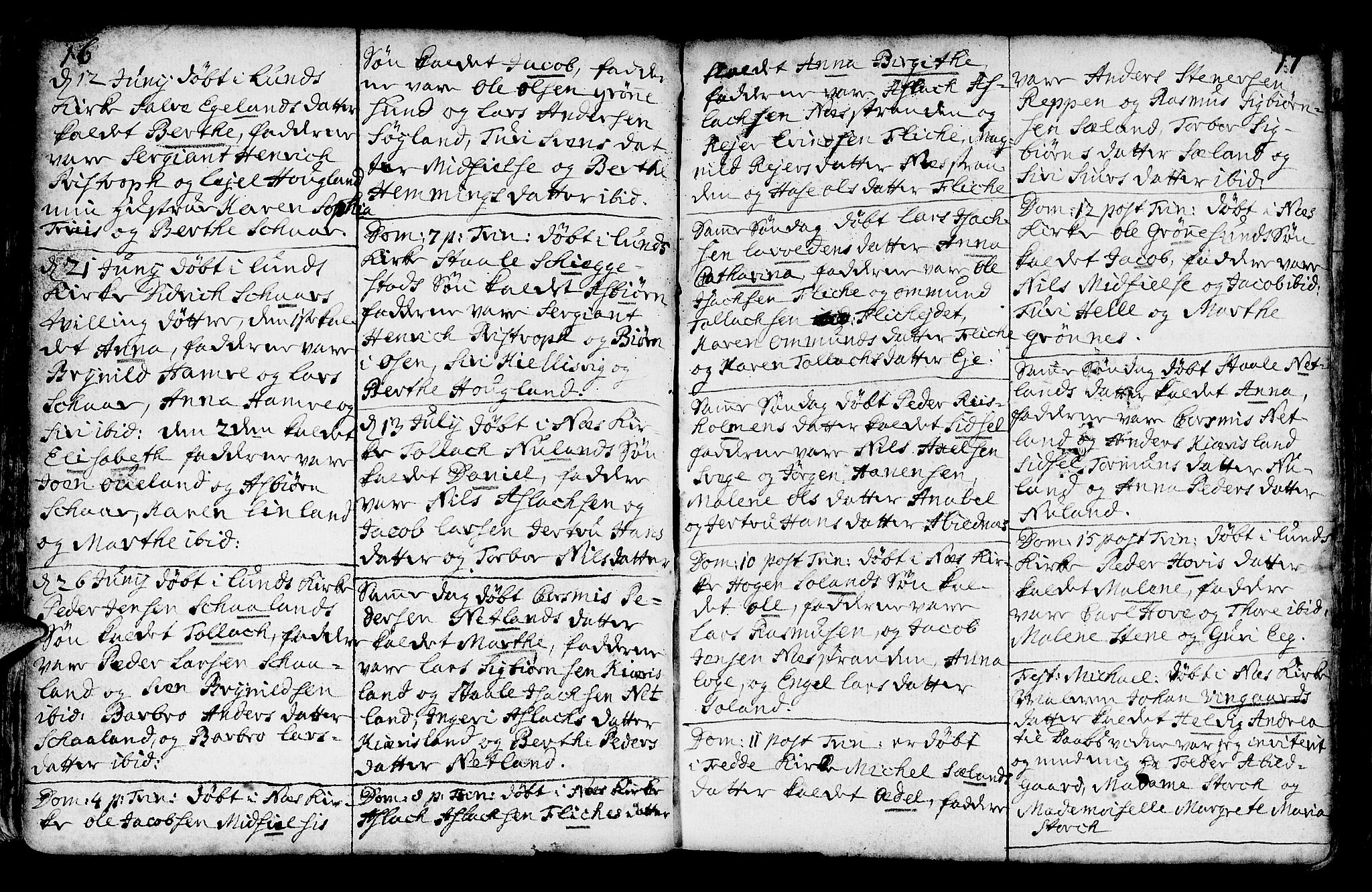 Lund sokneprestkontor, AV/SAST-A-101809/S06/L0002: Parish register (official) no. A 2, 1738-1760, p. 16-17