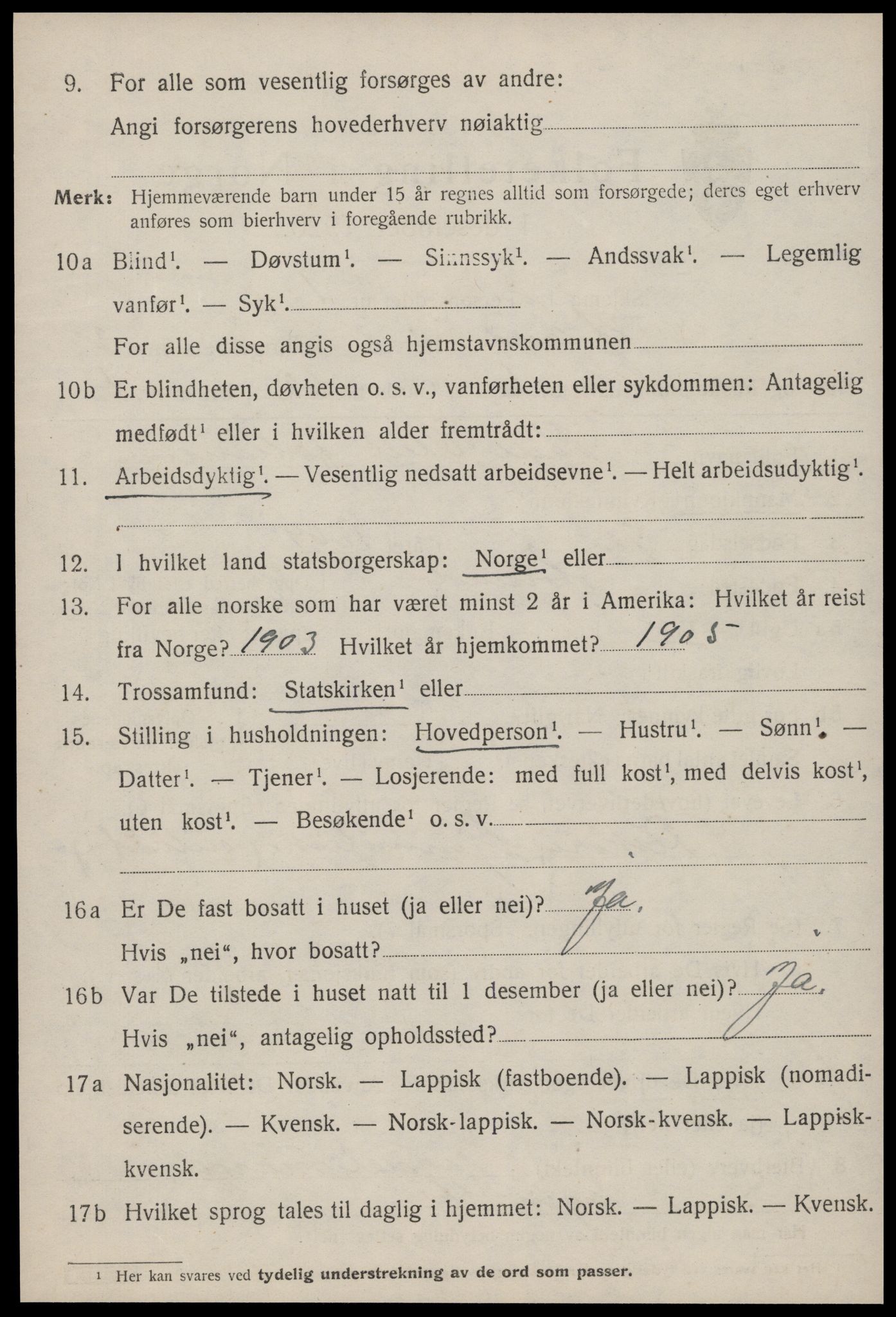 SAT, 1920 census for Ørland, 1920, p. 2532