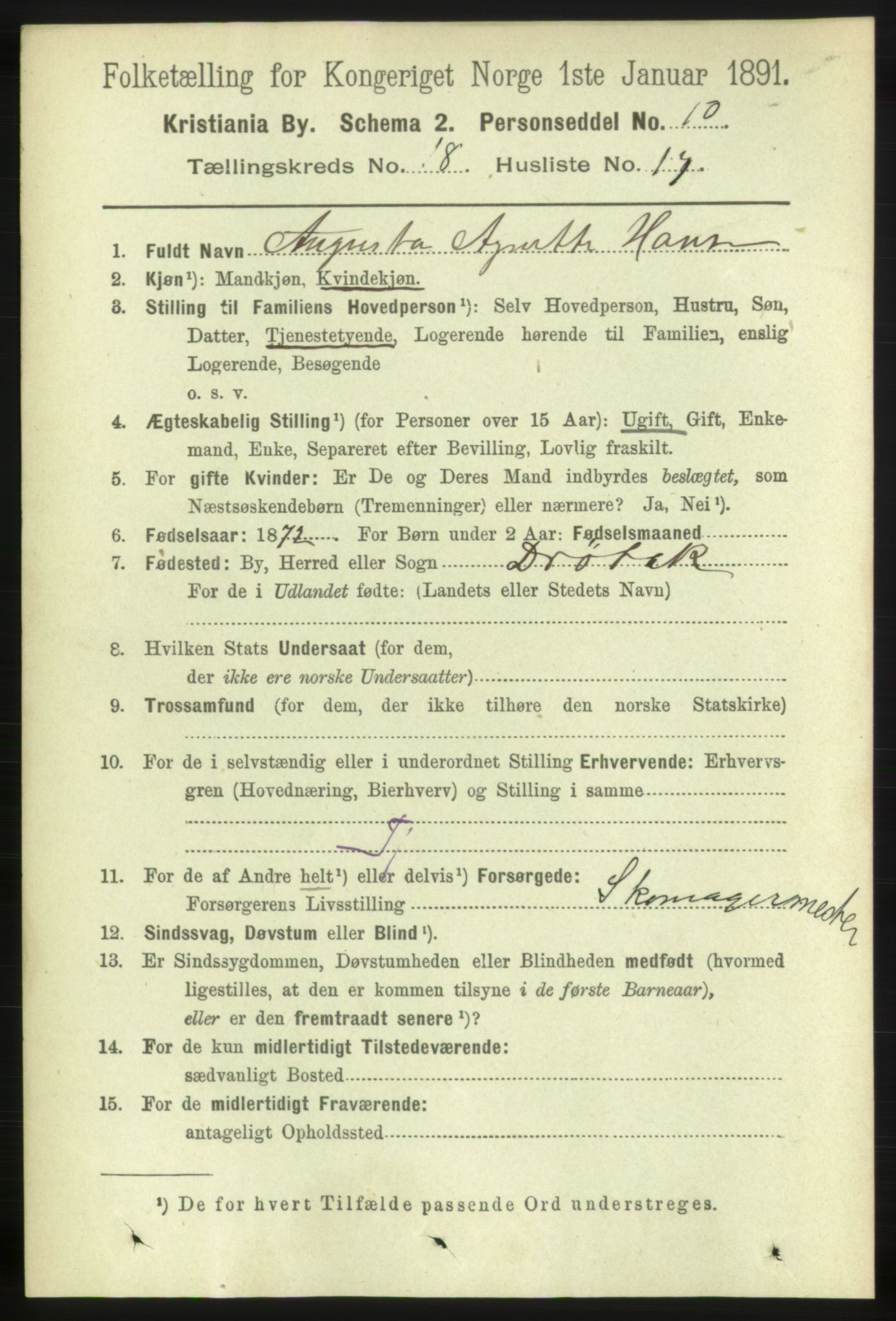 RA, 1891 census for 0301 Kristiania, 1891, p. 9329