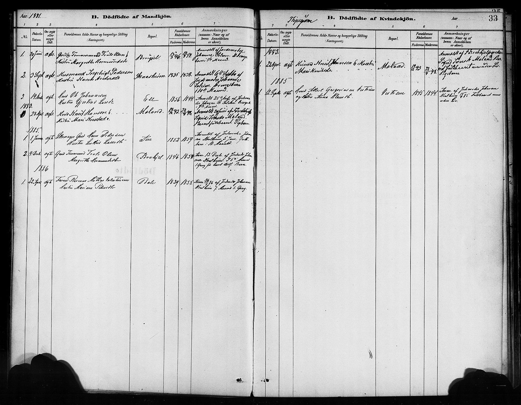 Balestrand sokneprestembete, AV/SAB-A-79601/H/Haa/Haaa/L0004: Parish register (official) no. A 4 / 1, 1879-1888, p. 33