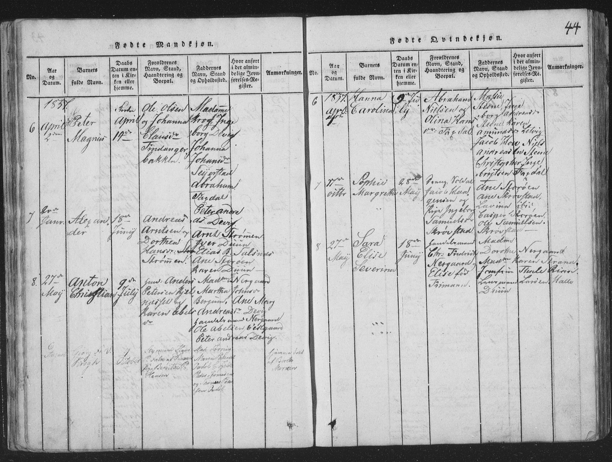 Ministerialprotokoller, klokkerbøker og fødselsregistre - Nord-Trøndelag, SAT/A-1458/773/L0613: Parish register (official) no. 773A04, 1815-1845, p. 44