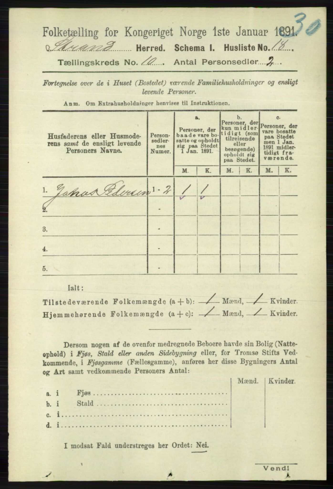 RA, 1891 census for 1130 Strand, 1891, p. 2722