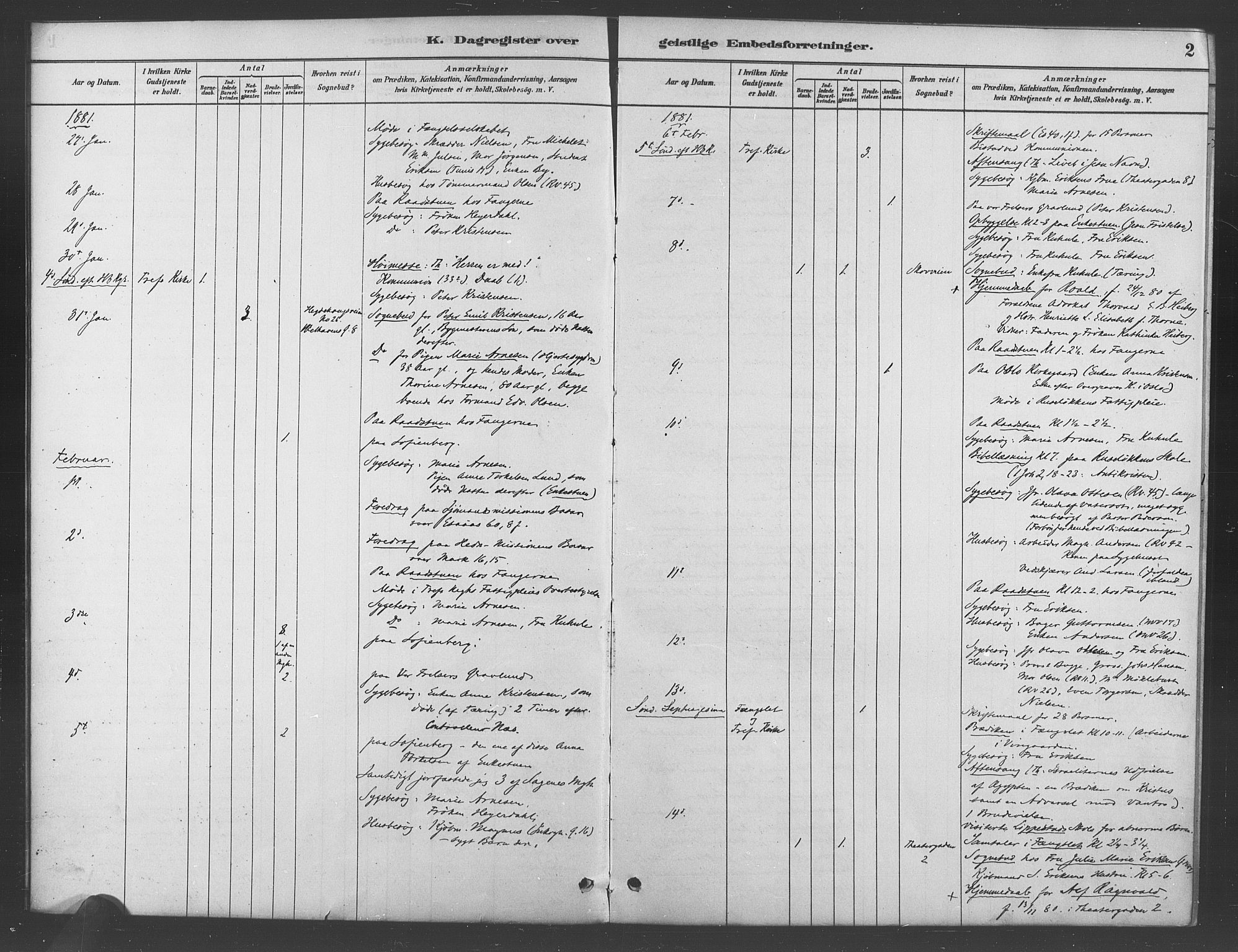 Trefoldighet prestekontor Kirkebøker, SAO/A-10882/I/Ia/L0003: Diary records no. 3, 1881-1901, p. 2