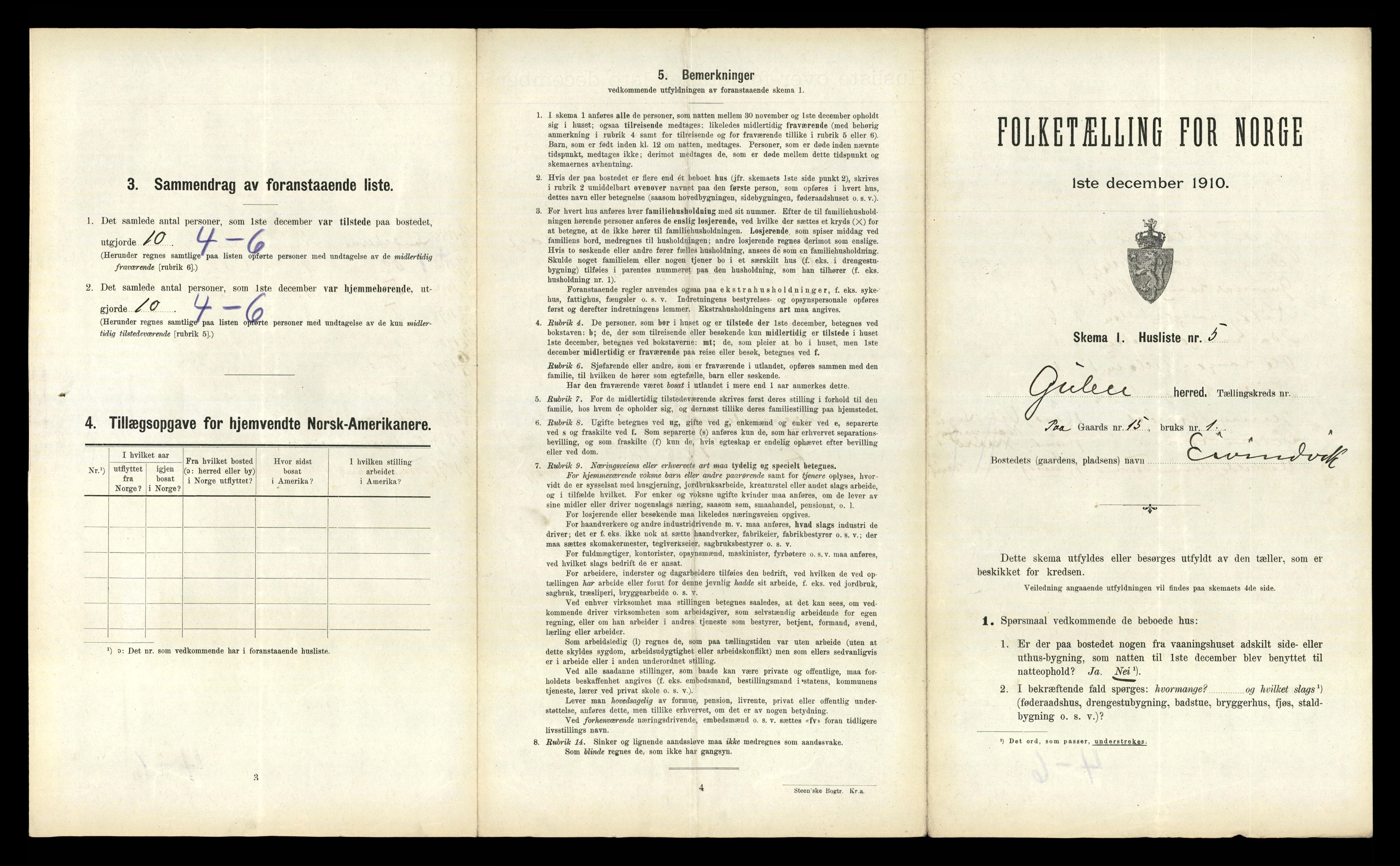 RA, 1910 census for Gulen, 1910, p. 224