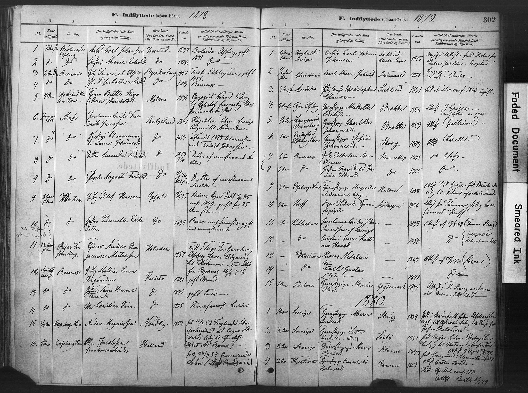 Våle kirkebøker, SAKO/A-334/F/Fa/L0011: Parish register (official) no. I 11, 1878-1906, p. 302