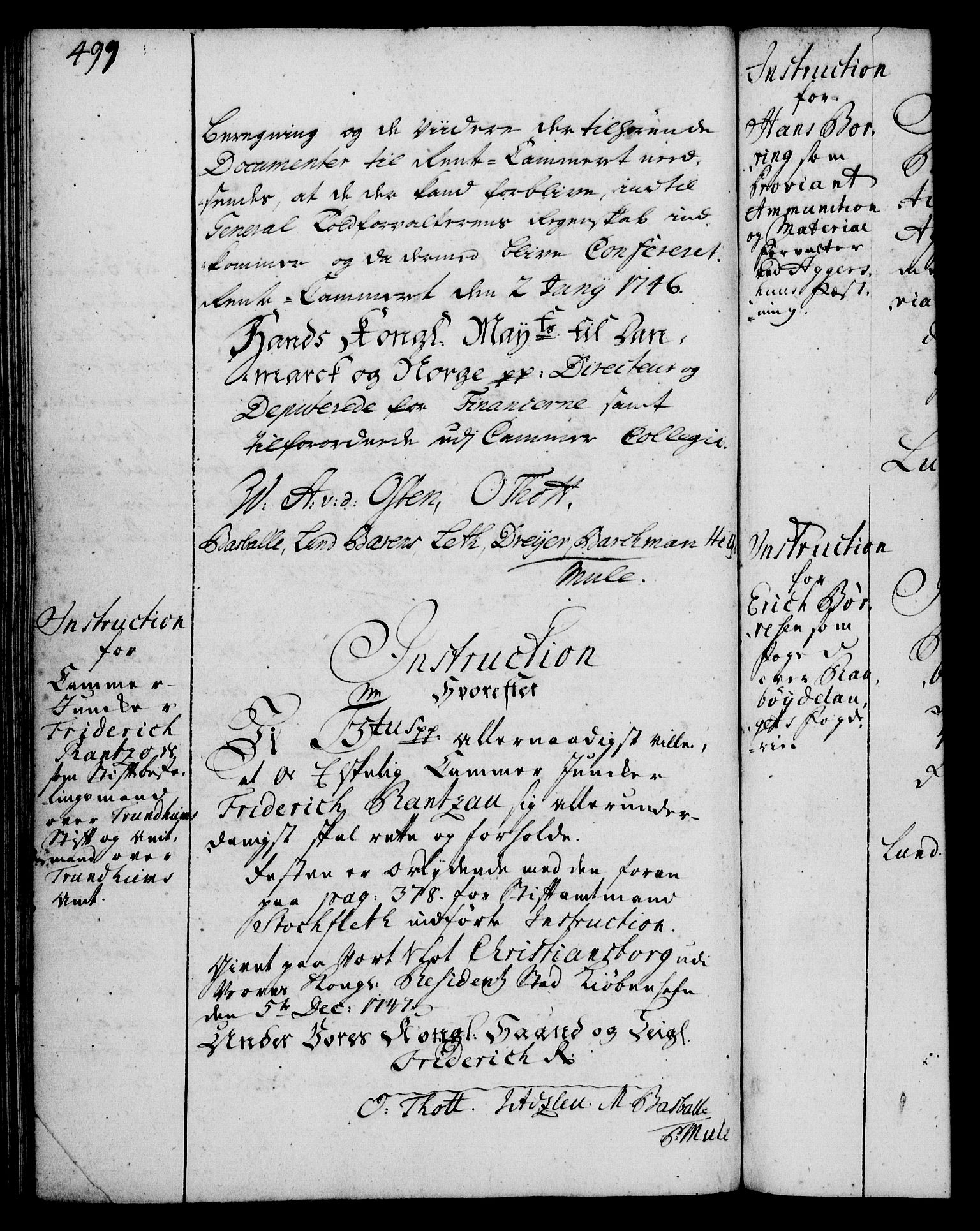 Rentekammeret, Kammerkanselliet, RA/EA-3111/G/Gg/Ggi/L0002: Norsk instruksjonsprotokoll med register (merket RK 53.35), 1729-1751, p. 499