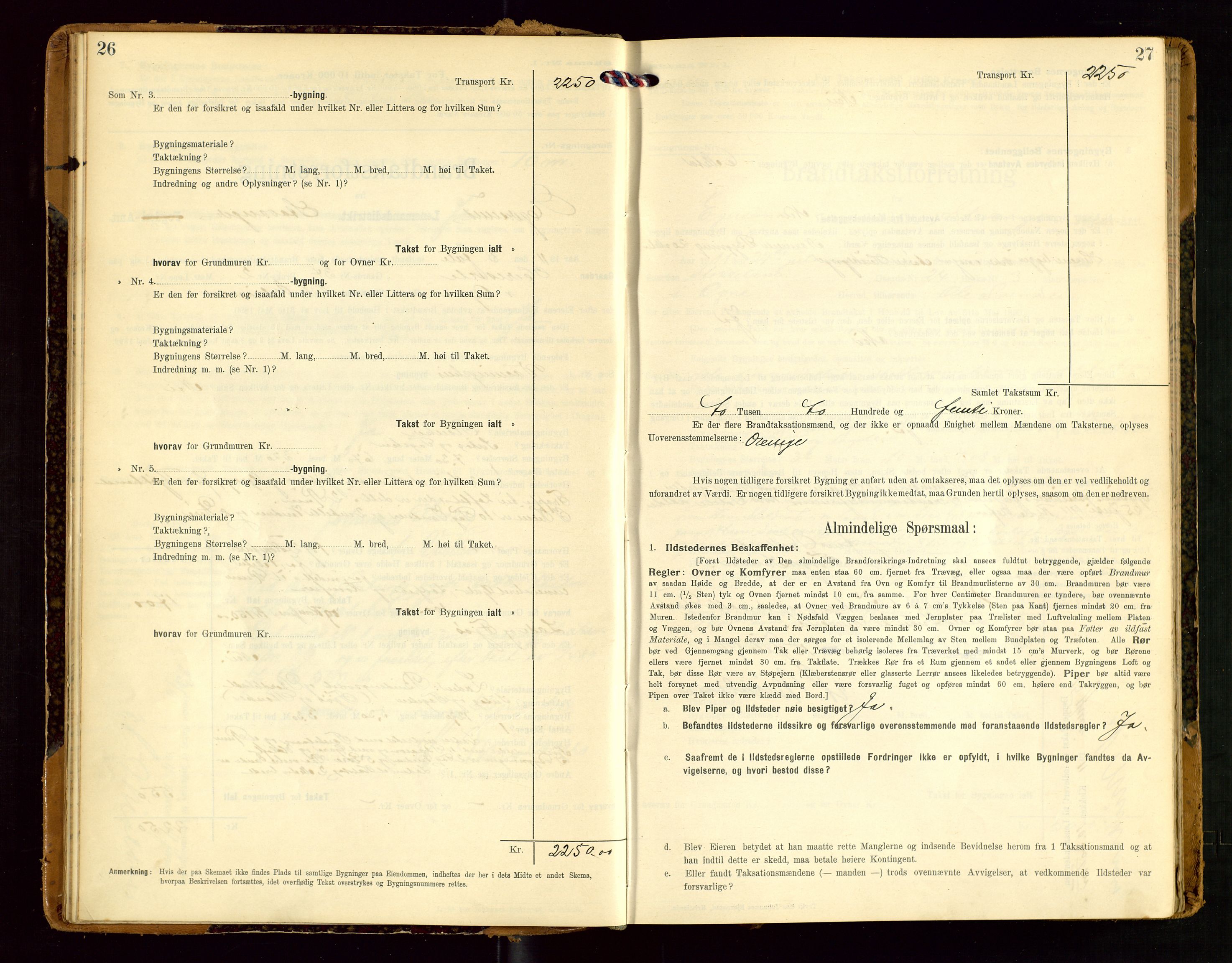 Eigersund lensmannskontor, AV/SAST-A-100171/Gob/L0002: "Brandtakstprotokol", 1910-1916, p. 26-27