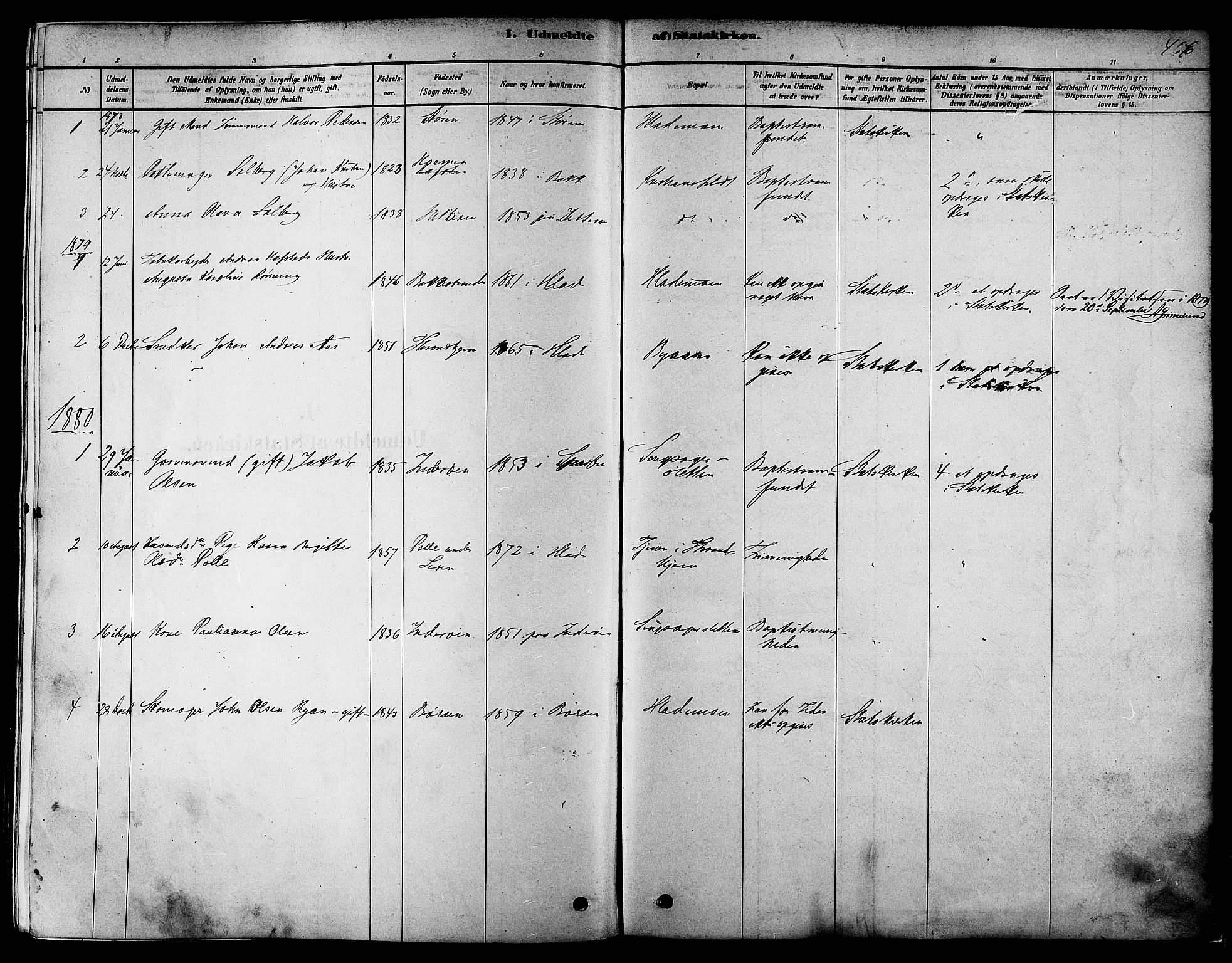 Ministerialprotokoller, klokkerbøker og fødselsregistre - Sør-Trøndelag, SAT/A-1456/606/L0294: Parish register (official) no. 606A09, 1878-1886, p. 466