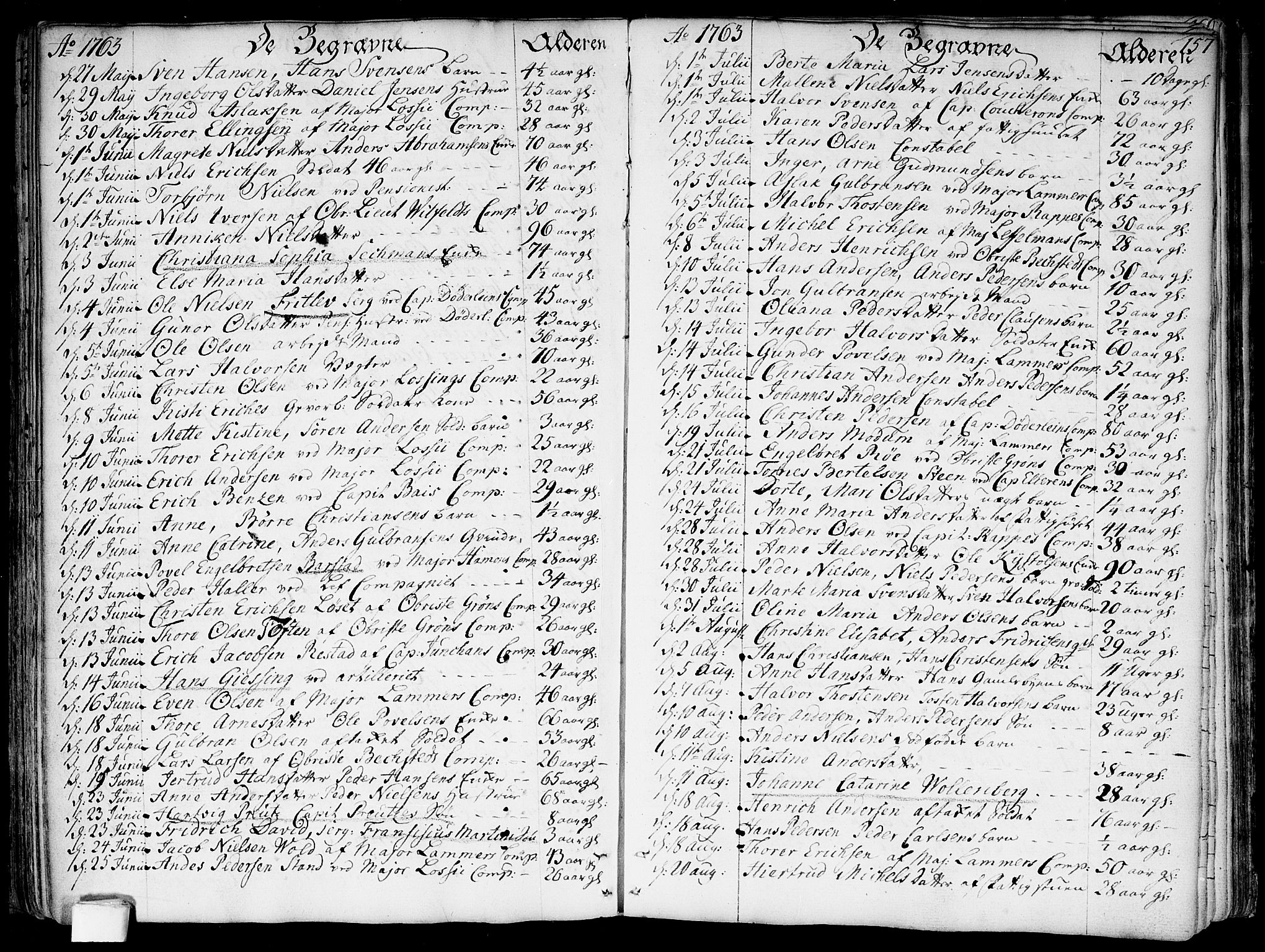 Garnisonsmenigheten Kirkebøker, SAO/A-10846/F/Fa/L0002: Parish register (official) no. 2, 1757-1776, p. 157