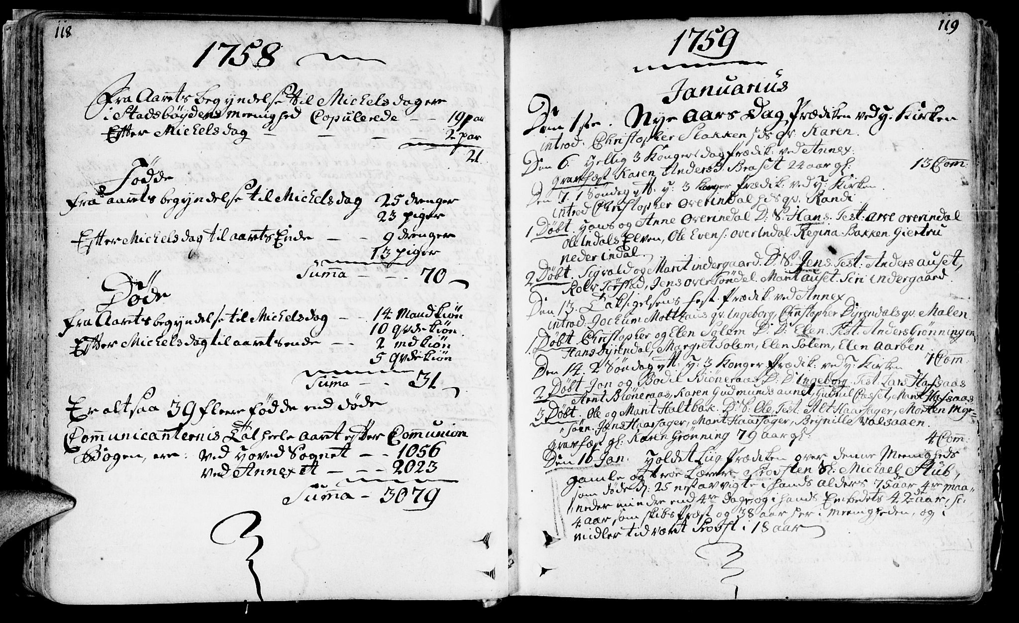 Ministerialprotokoller, klokkerbøker og fødselsregistre - Sør-Trøndelag, SAT/A-1456/646/L0605: Parish register (official) no. 646A03, 1751-1790, p. 118-119