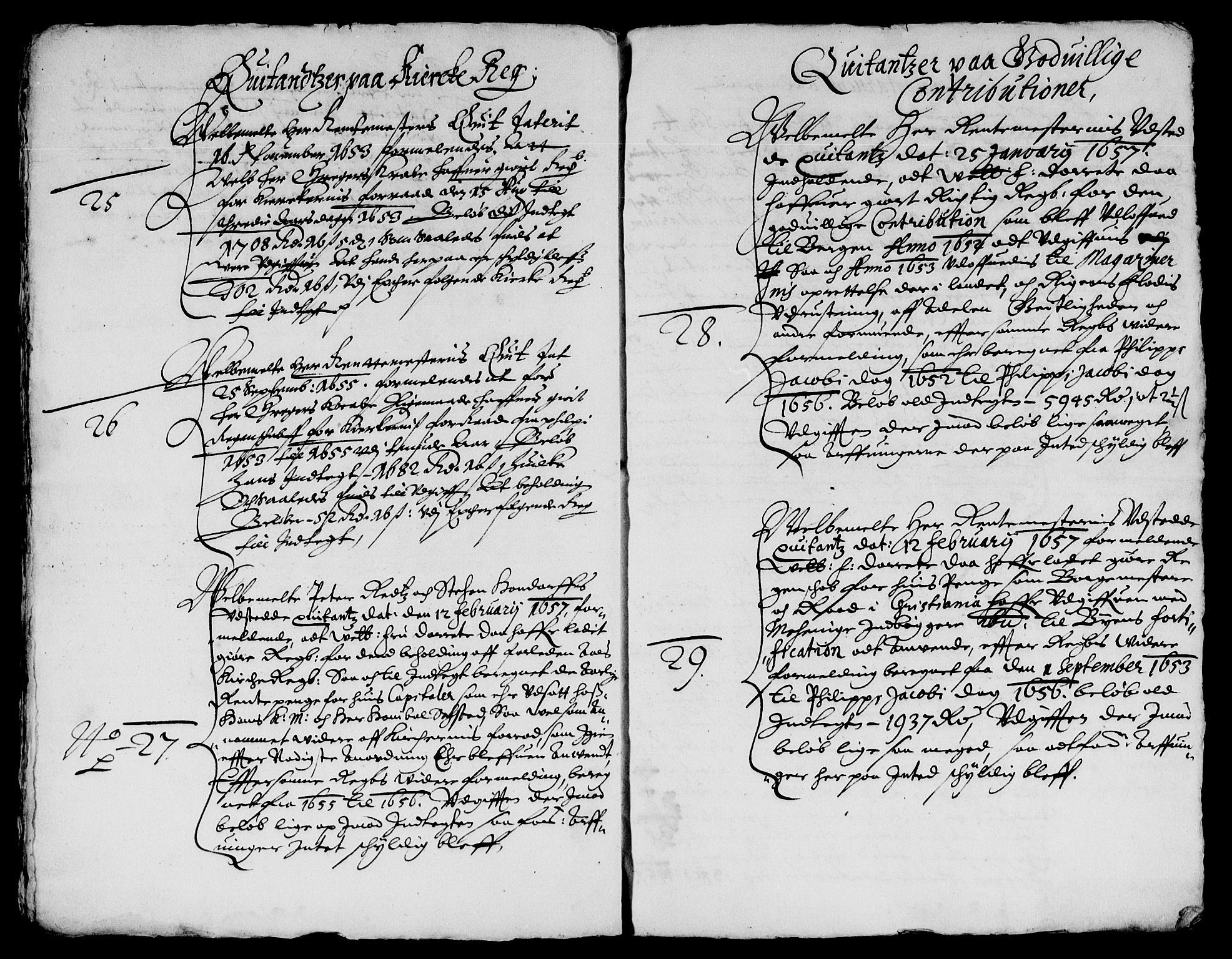 Rentekammeret inntil 1814, Reviderte regnskaper, Lensregnskaper, RA/EA-5023/R/Rb/Rba/L0234: Akershus len, 1651-1656