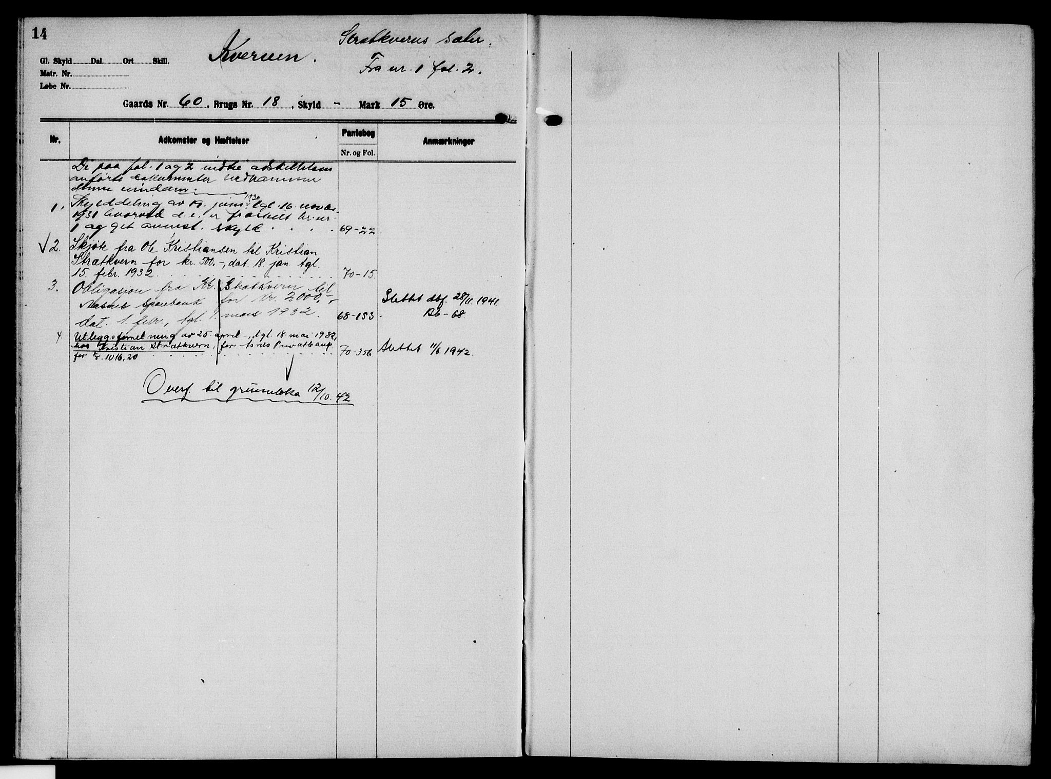 Solør tingrett, AV/SAH-TING-008/H/Ha/Hak/L0005: Mortgage register no. V, 1900-1935, p. 14