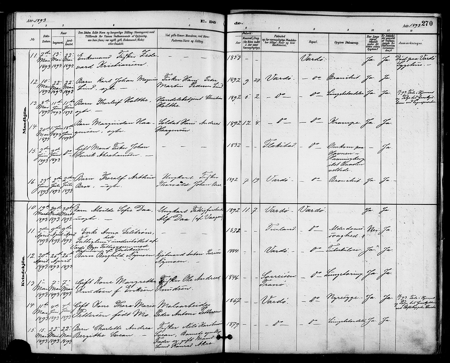 Vardø sokneprestkontor, SATØ/S-1332/H/Ha/L0007kirke: Parish register (official) no. 7, 1886-1897, p. 270