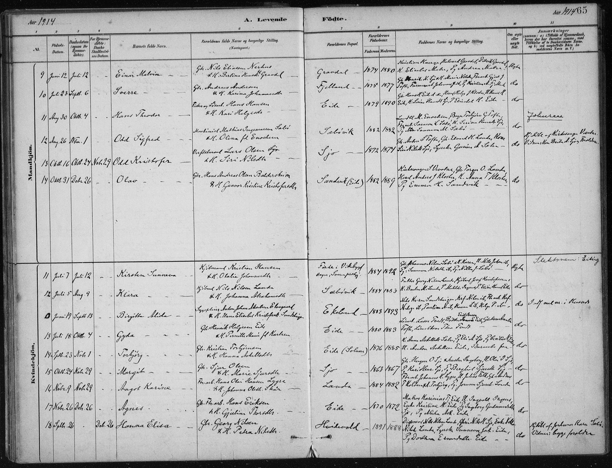 Fjelberg sokneprestembete, SAB/A-75201/H/Haa: Parish register (official) no. C  1, 1879-1918, p. 65