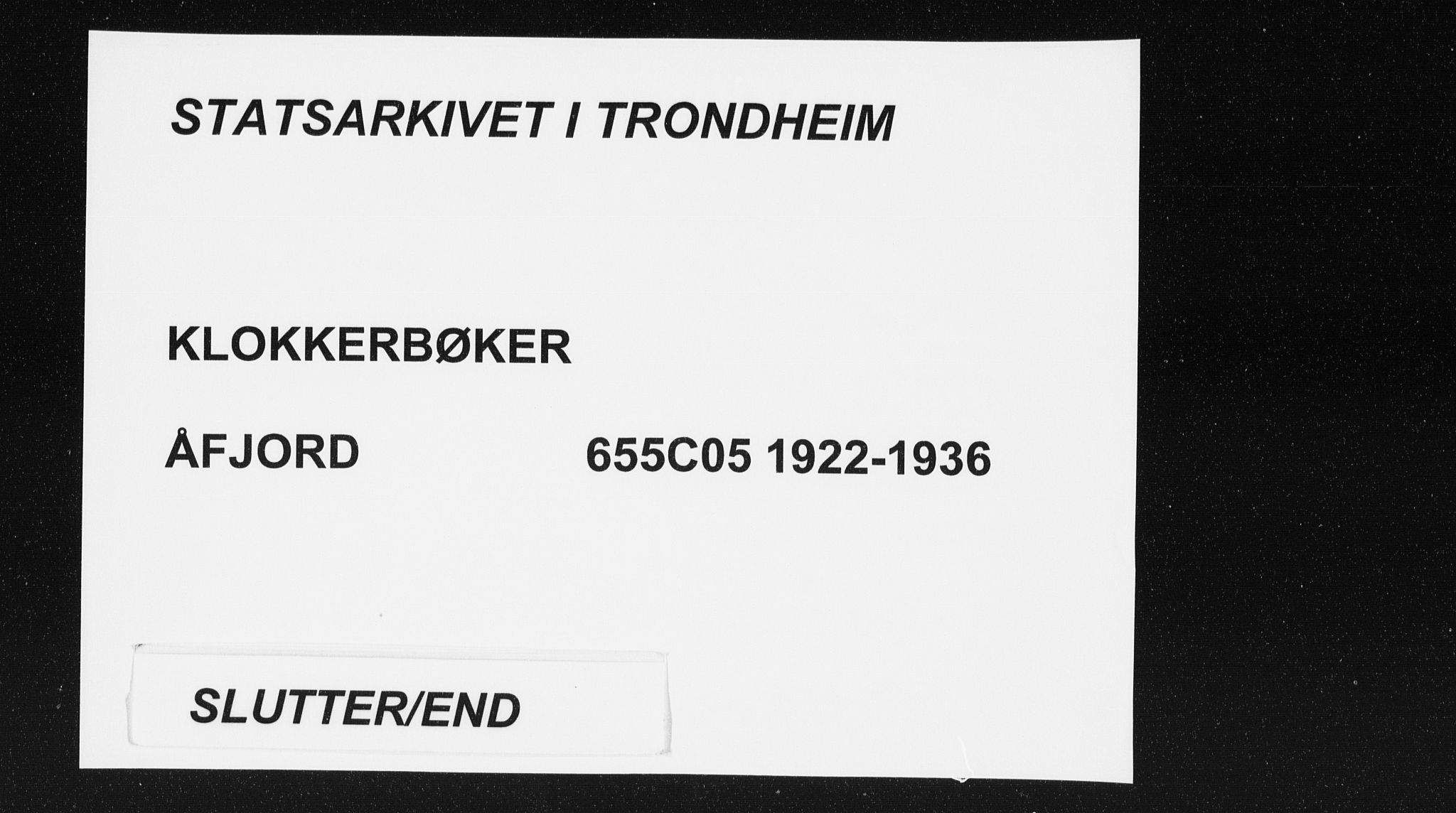 Ministerialprotokoller, klokkerbøker og fødselsregistre - Sør-Trøndelag, AV/SAT-A-1456/655/L0689: Parish register (copy) no. 655C05, 1922-1936