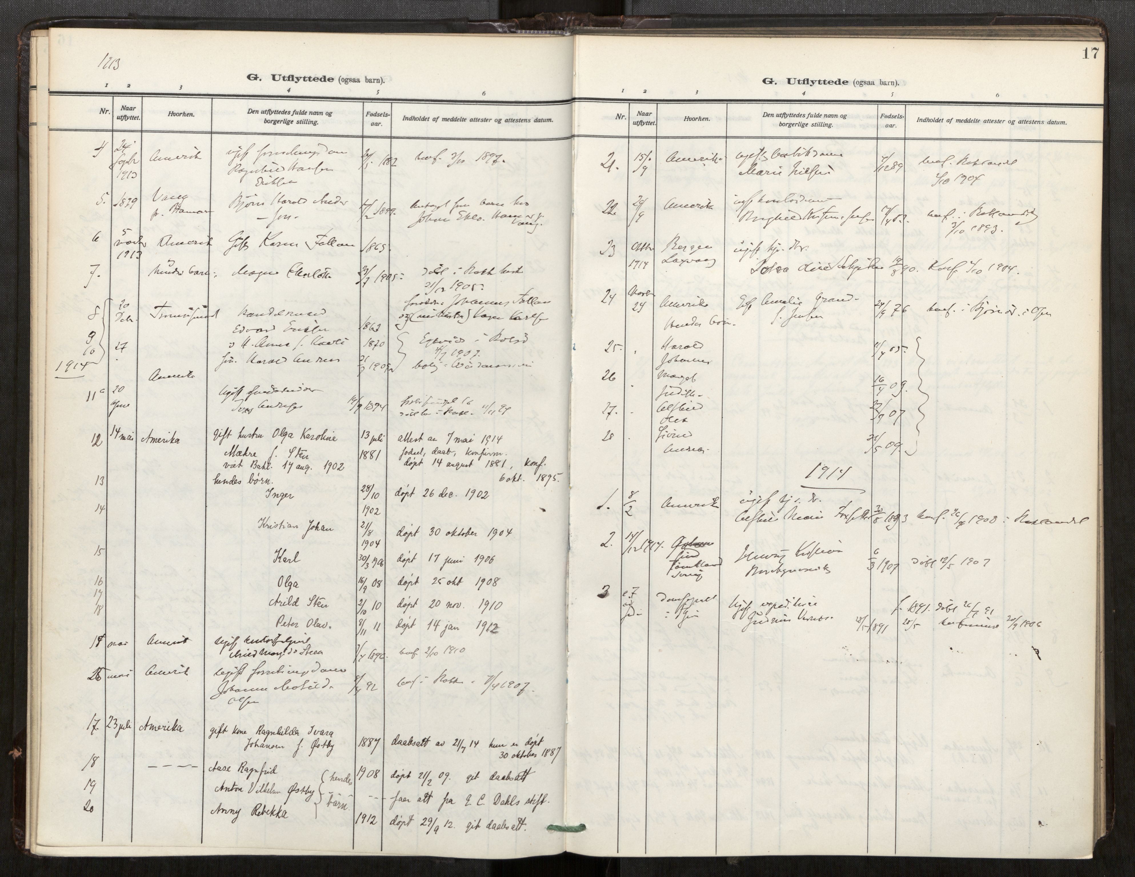 Bakklandet sokneprestkontor, AV/SAT-A-1127: Parish register (official) no. 604A32, 1912-1919, p. 17