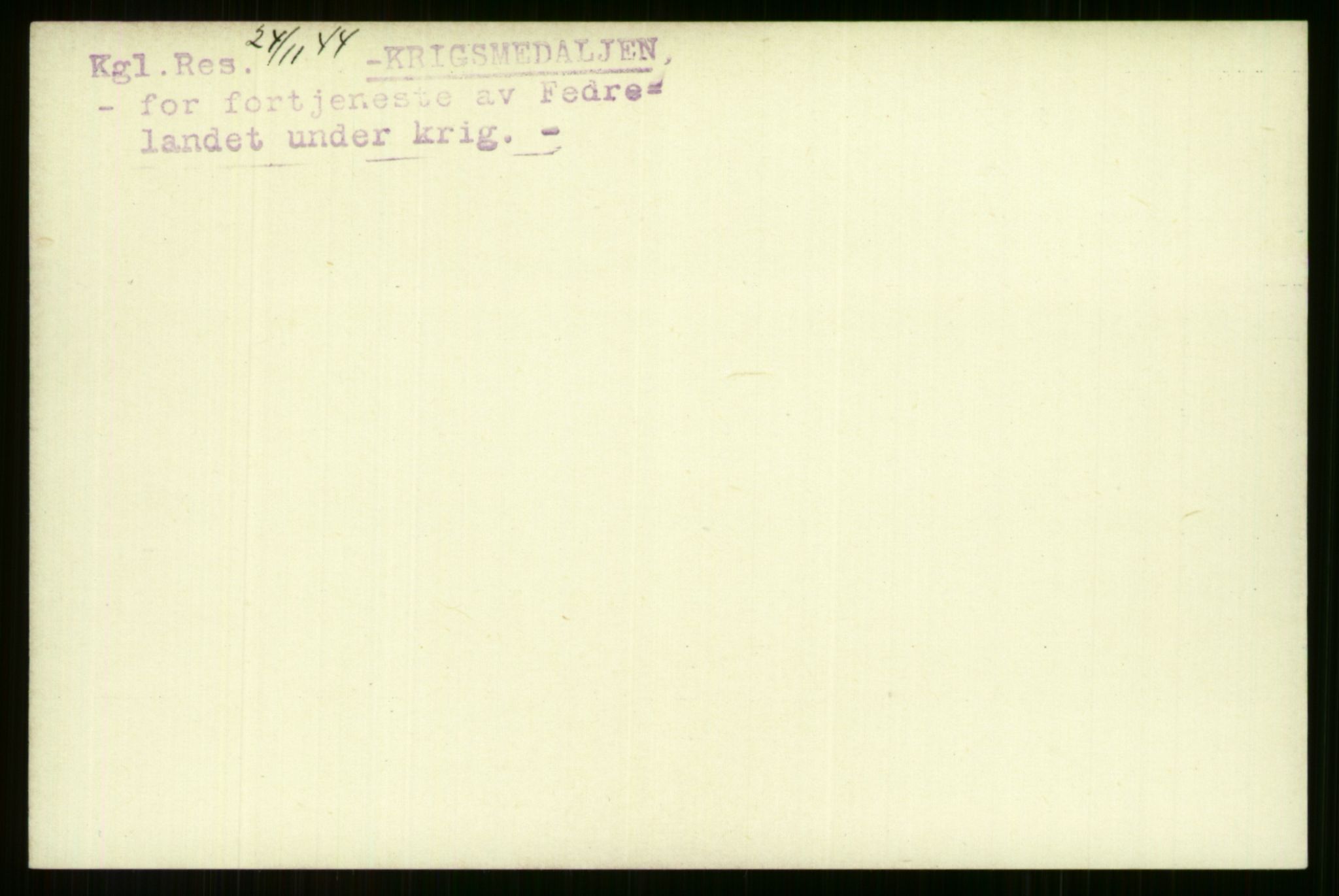 Direktoratet for sjømenn, AV/RA-S-3545/G/Gi/L0007: Alfabetisk ordnet kartotek over krigsdekorasjoner tildelt nordmenn under krigen, Krafft - Nørgaard, 1940-1945, p. 320