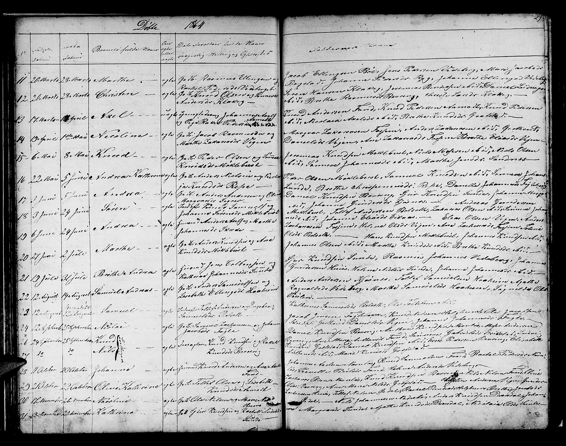 Jølster sokneprestembete, AV/SAB-A-80701/H/Hab/Habb/L0001: Parish register (copy) no. B 1, 1853-1887, p. 29